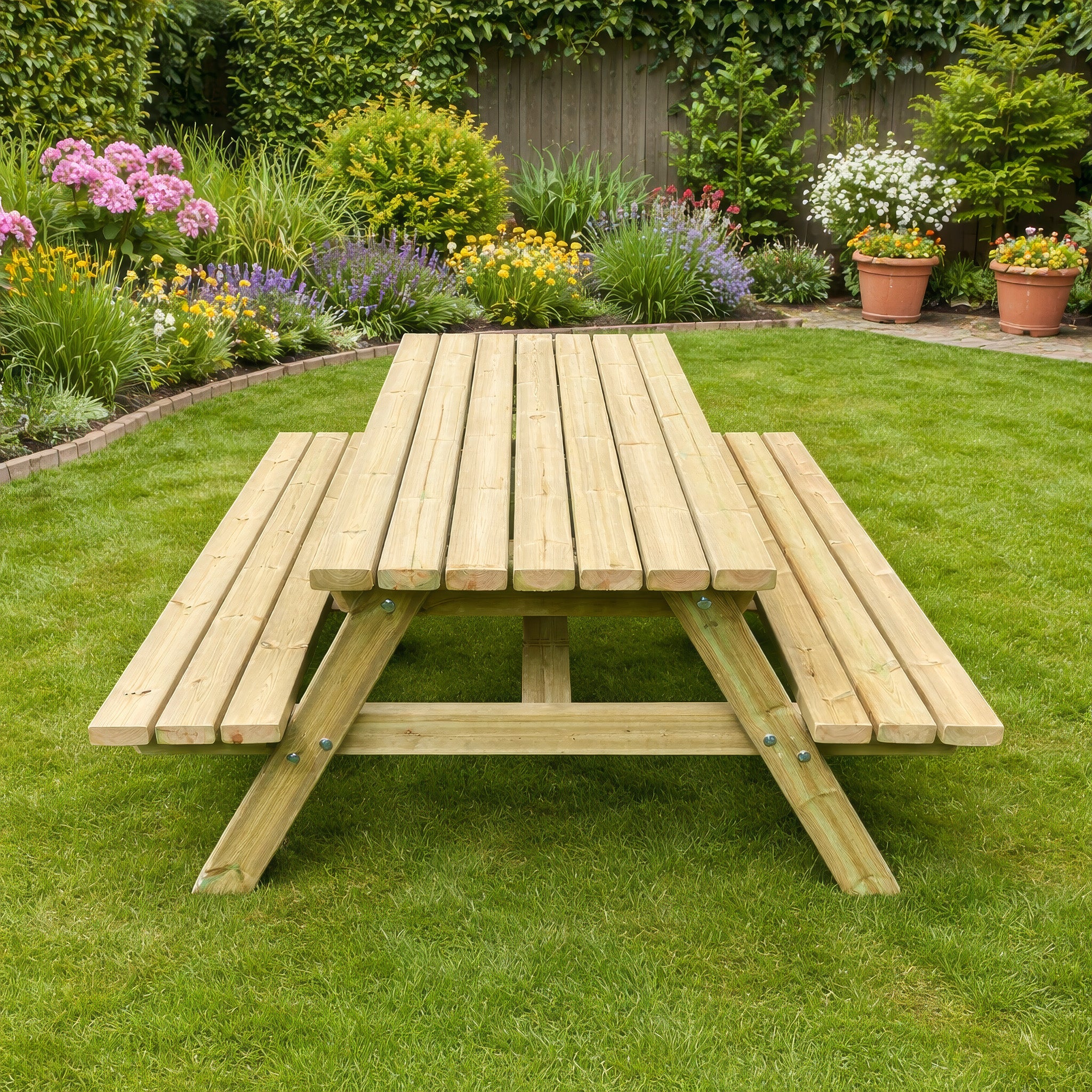 Oakham A-Frame Picnic Table - Light Green - 5ft Width x 6ft Length