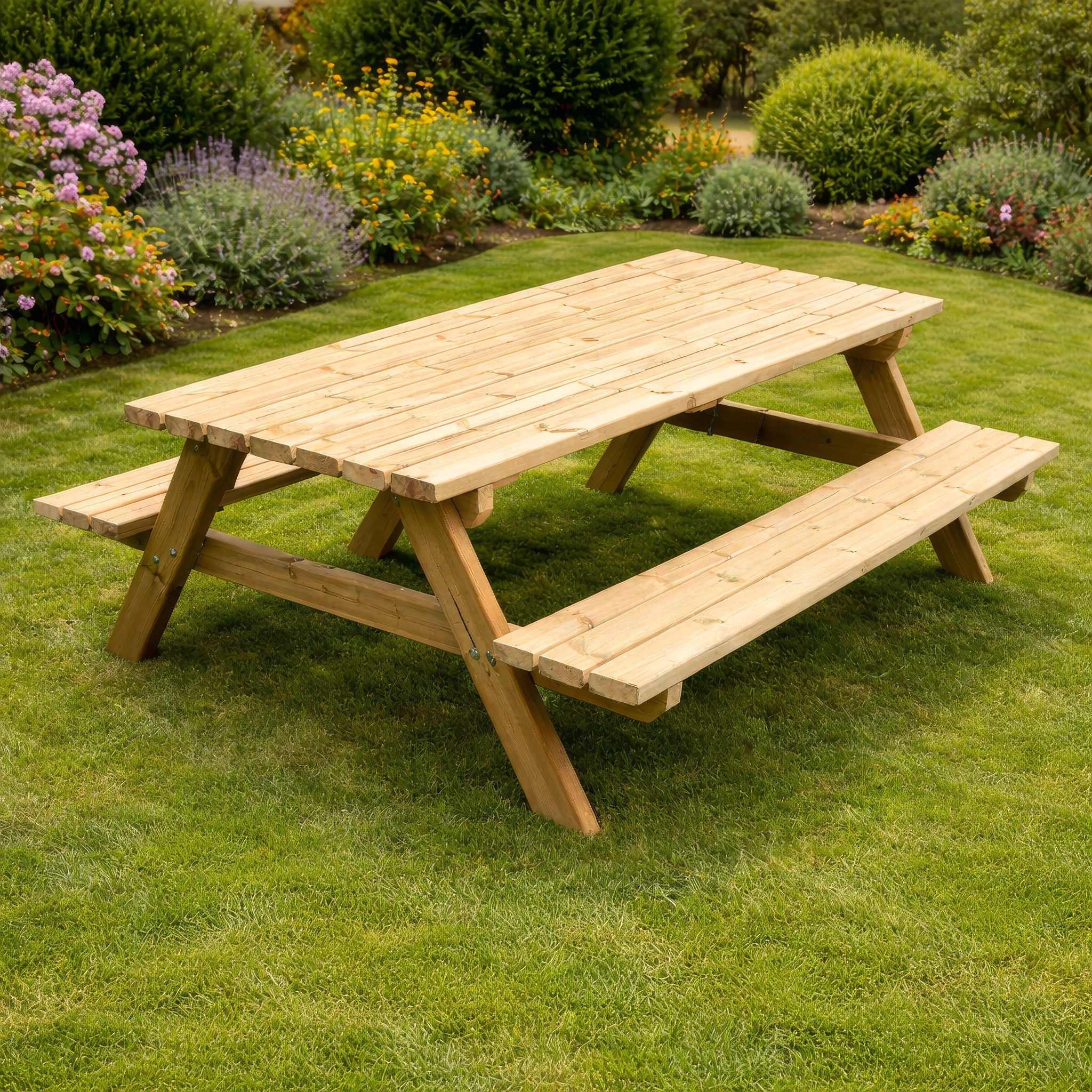 Oakham A-Frame Picnic Table - Light Green - 5ft Width x 4ft Length
