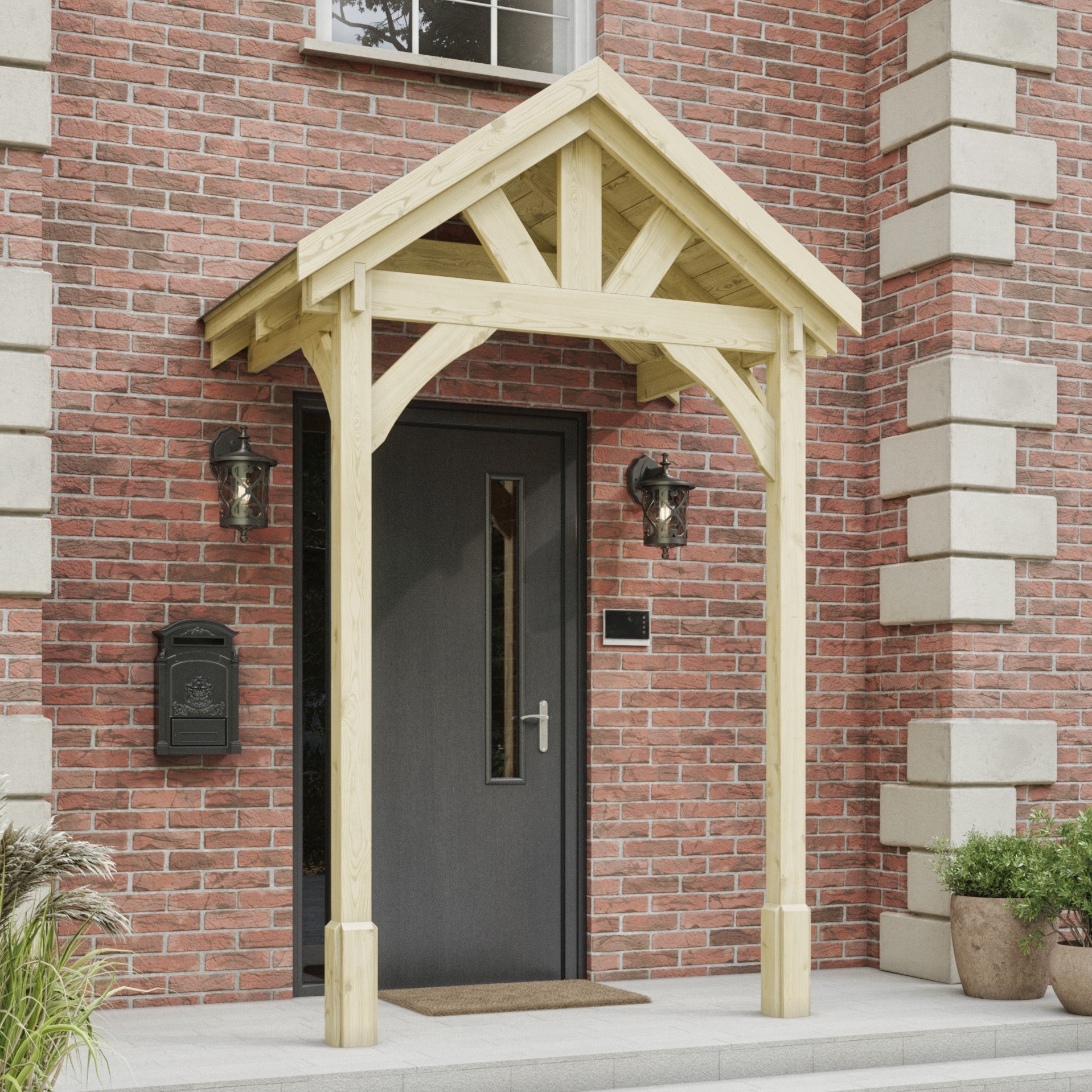 Felt Shingle Roof Porch - Light Green - 1.22m Depth x 1.8m Width