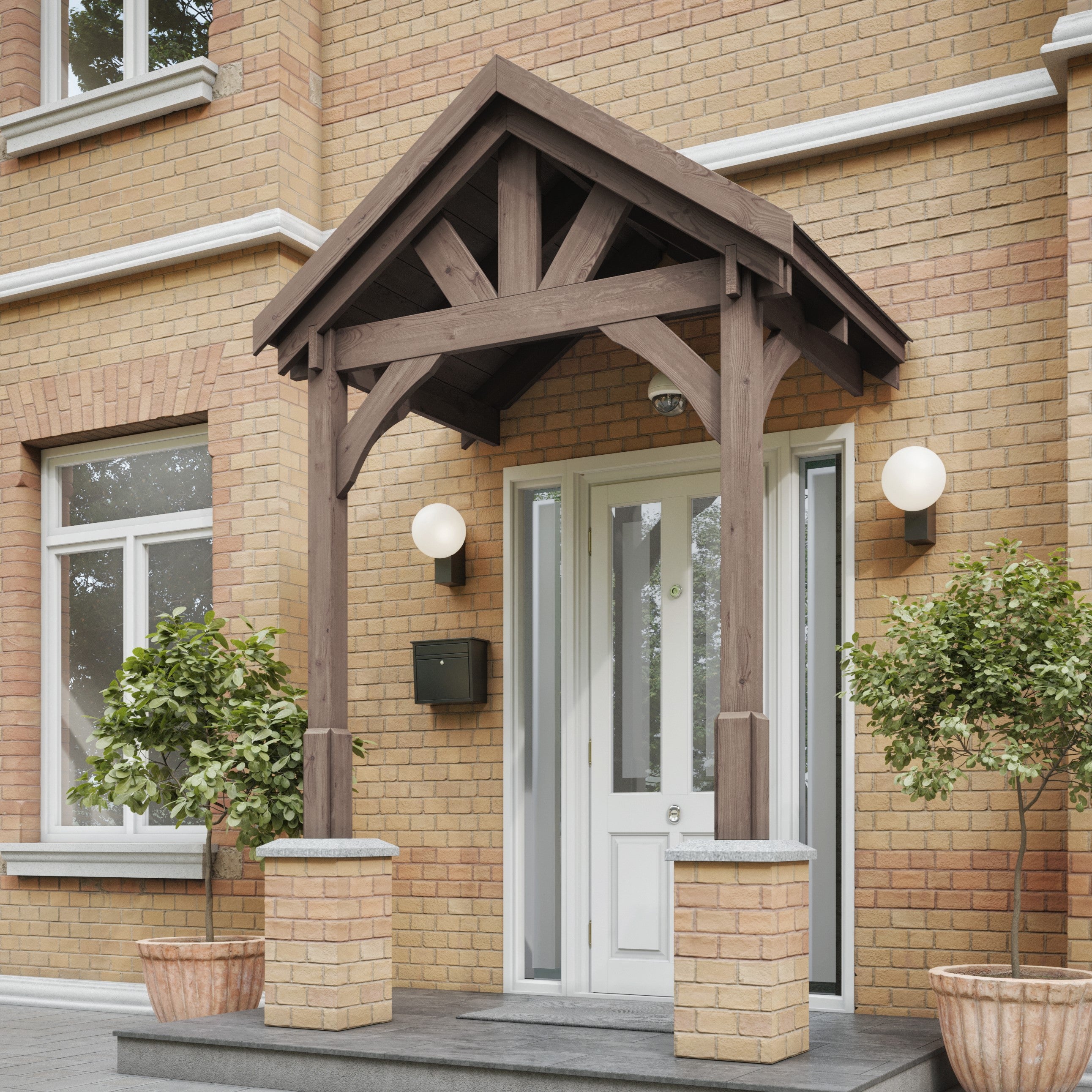 Felt Shingle Roof Porch - Rustic Brown - 1.22m Depth x 1.8m Width