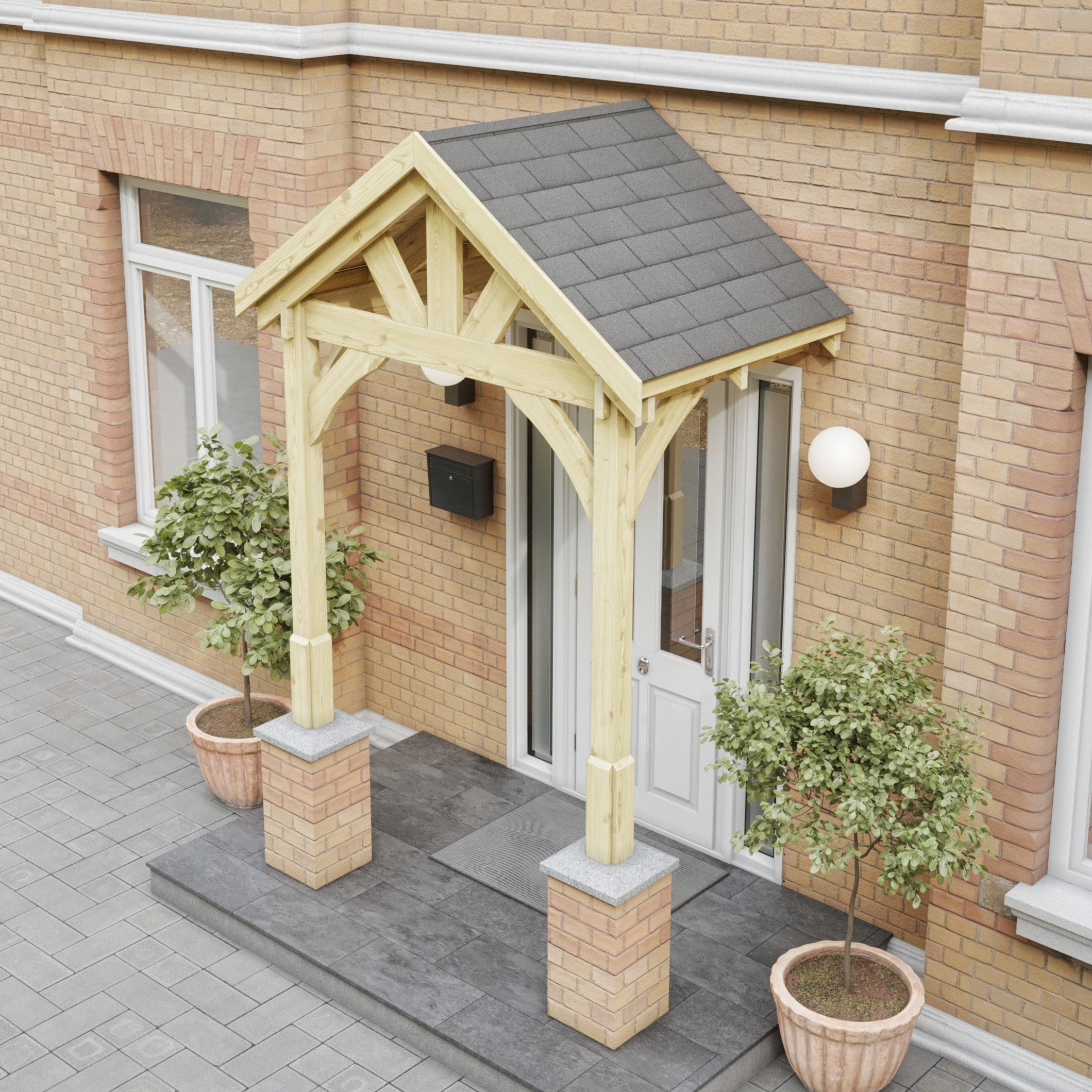 Felt Shingle Roof Porch - Light Green - 1.22m Depth x 1.8m Width