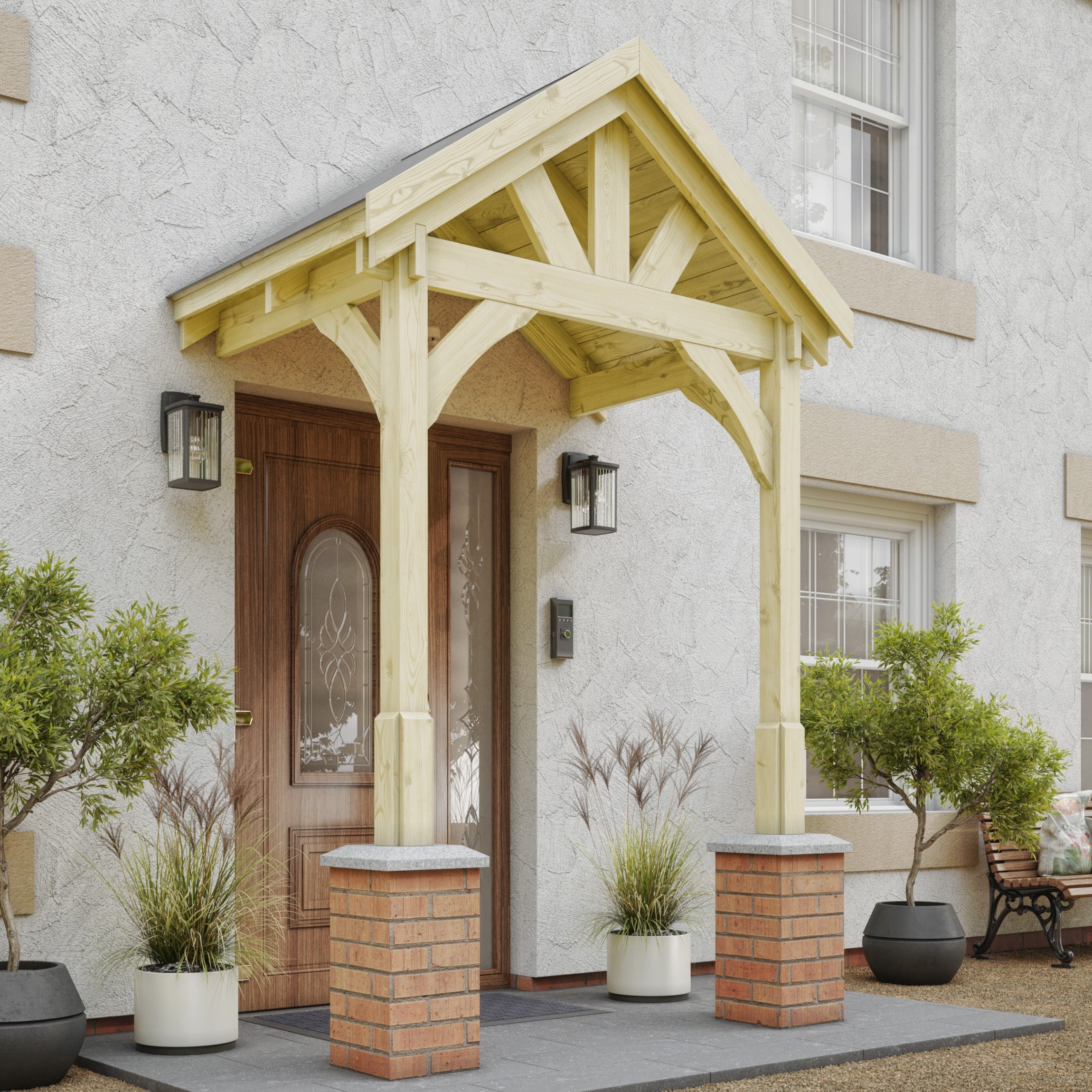 Felt Shingle Roof Porch - Light Green - 1.22m Depth x 1.8m Width