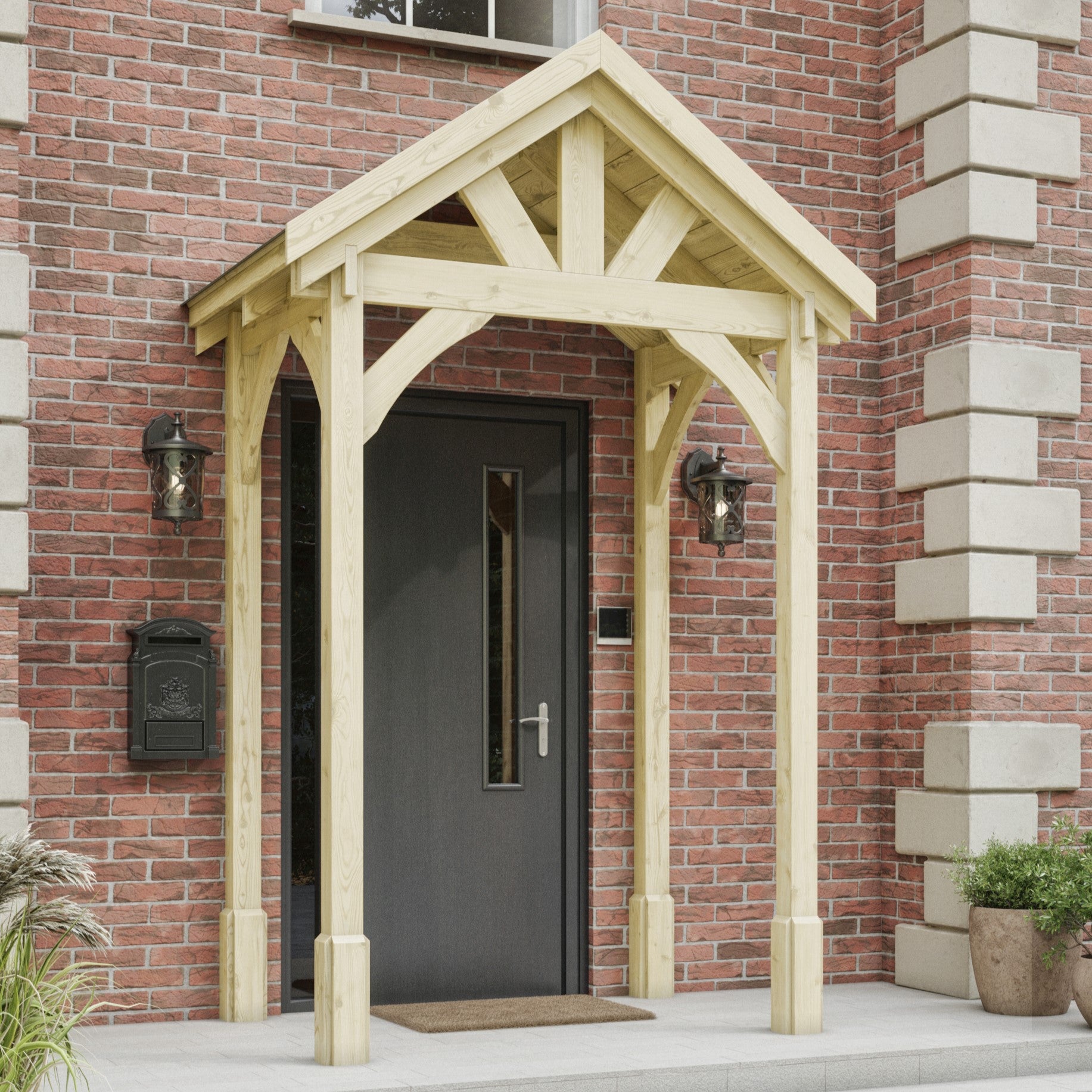 Felt Shingle Roof Porch - Light Green - 1.22m Depth x 1.8m Width