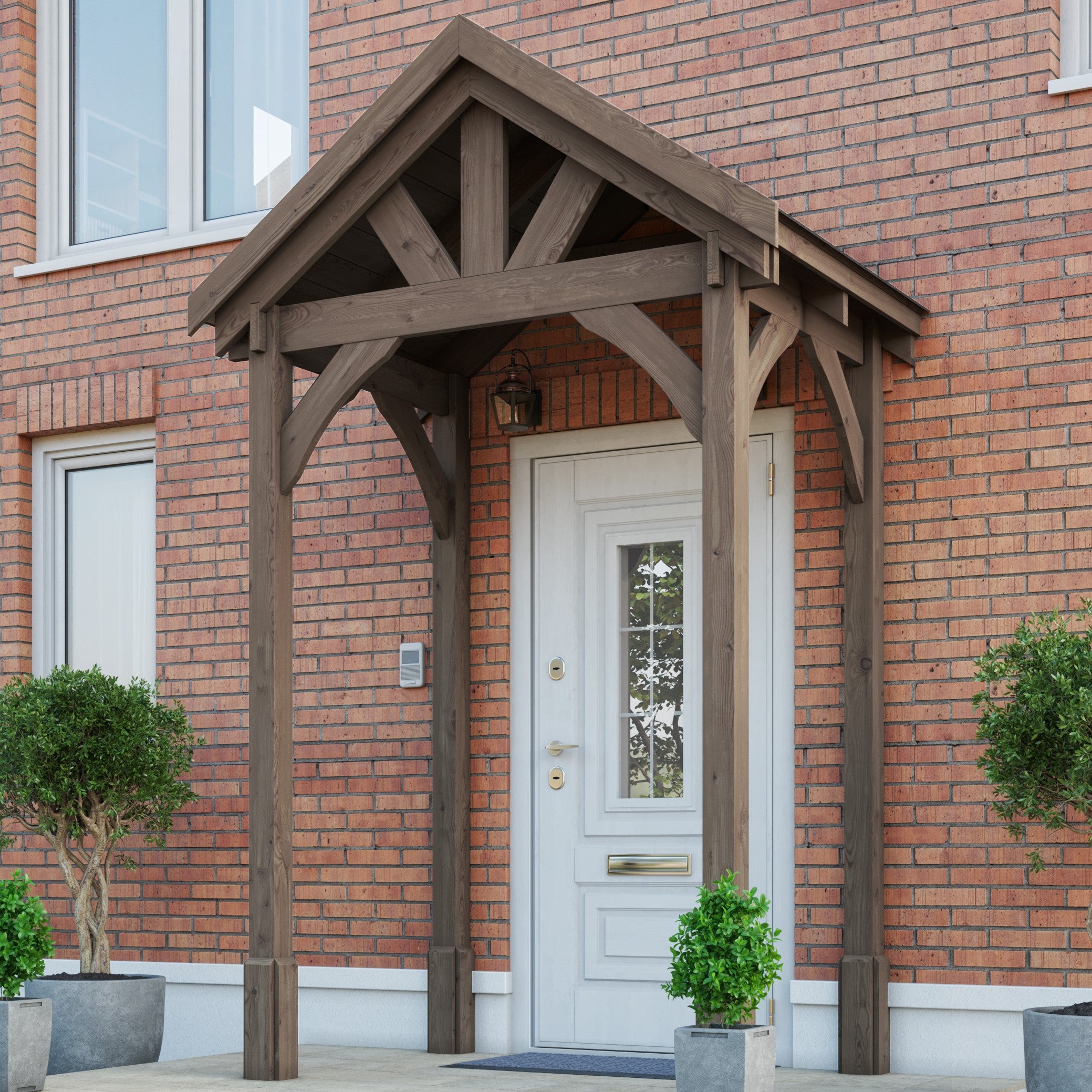 Felt Shingle Roof Porch - Rustic Brown - 1.22m Depth x 1.8m Width