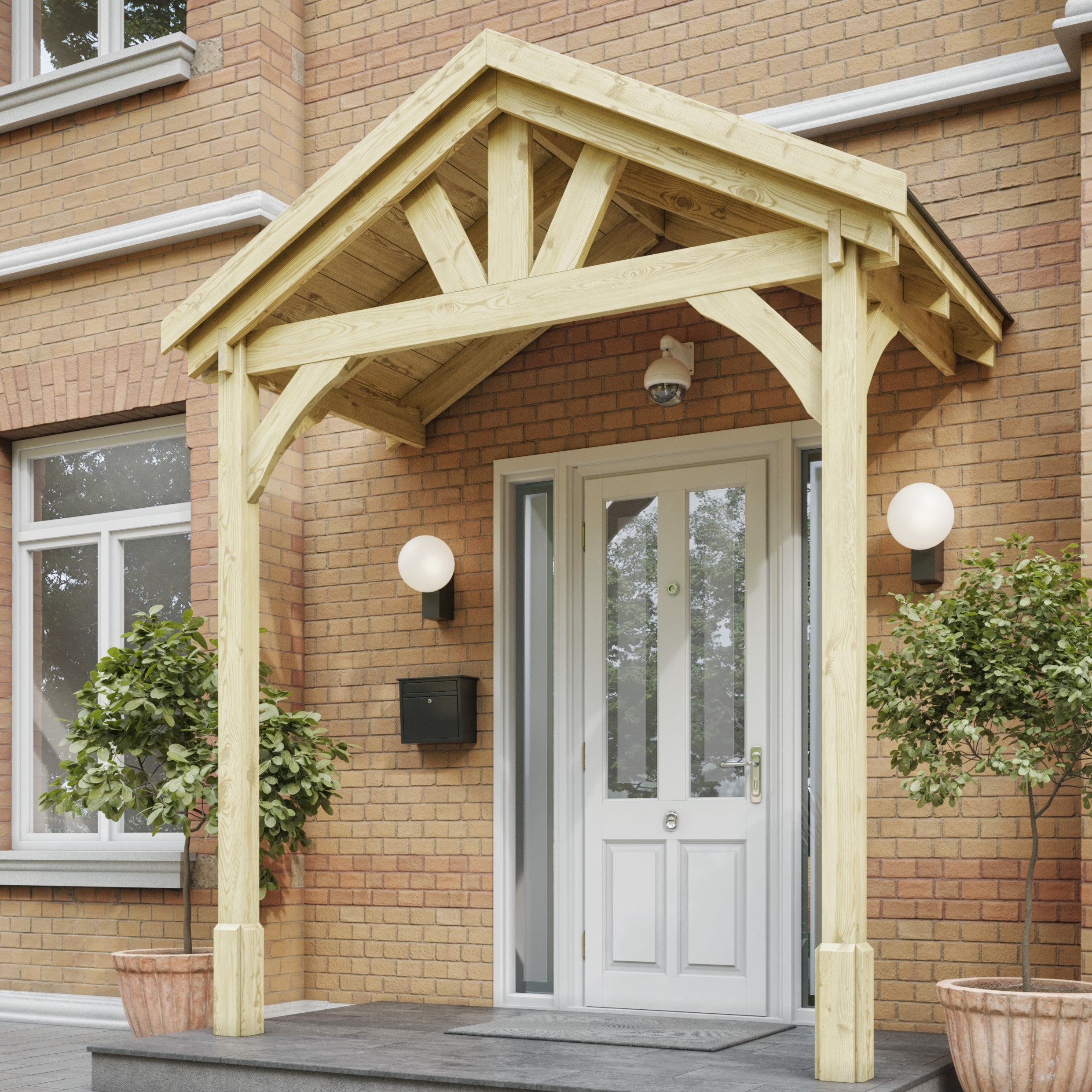 Felt Shingle Roof Porch - Light Green - 1.22m Depth x 2.4m Width