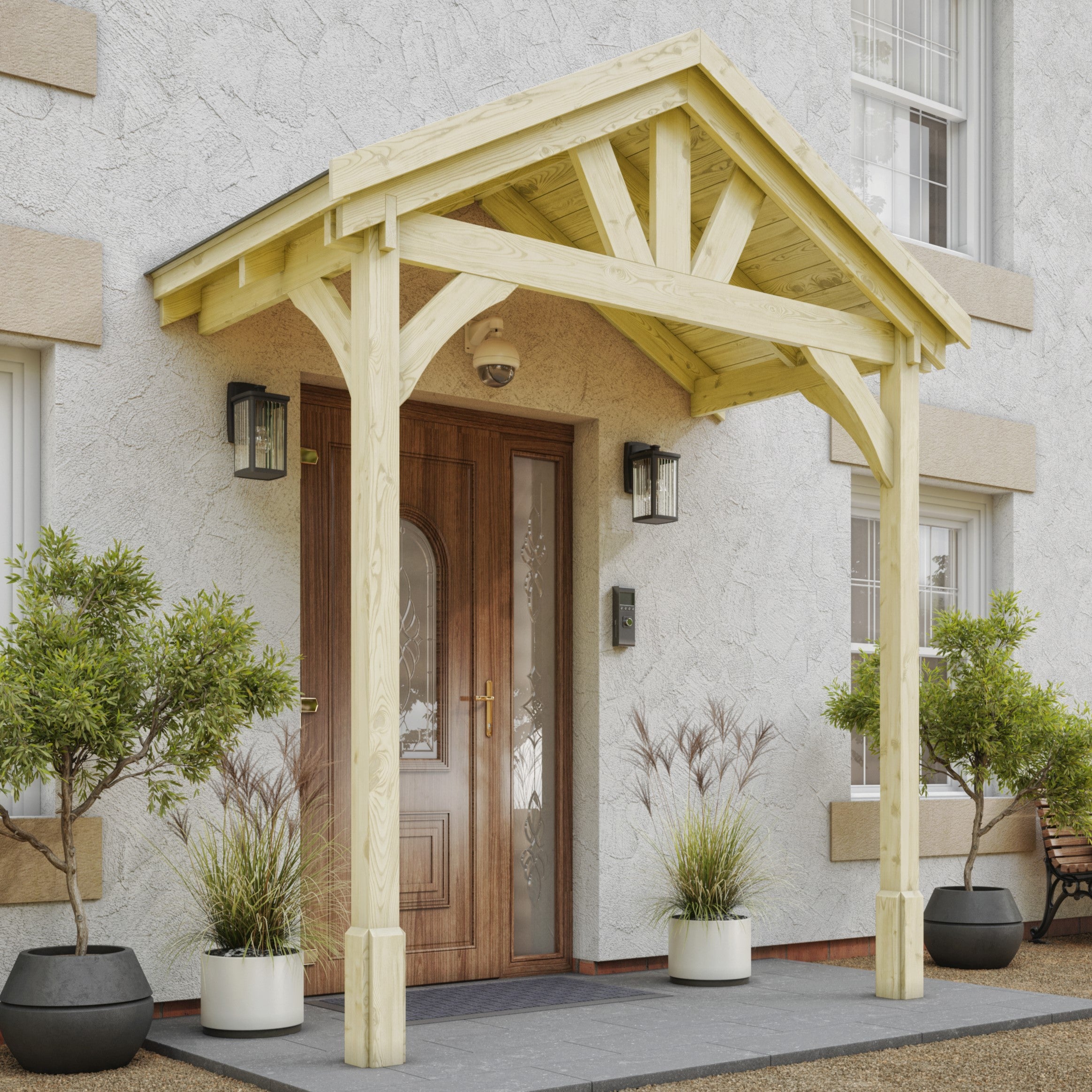 Felt Shingle Roof Porch - Light Green - 1.22m Depth x 2.4m Width