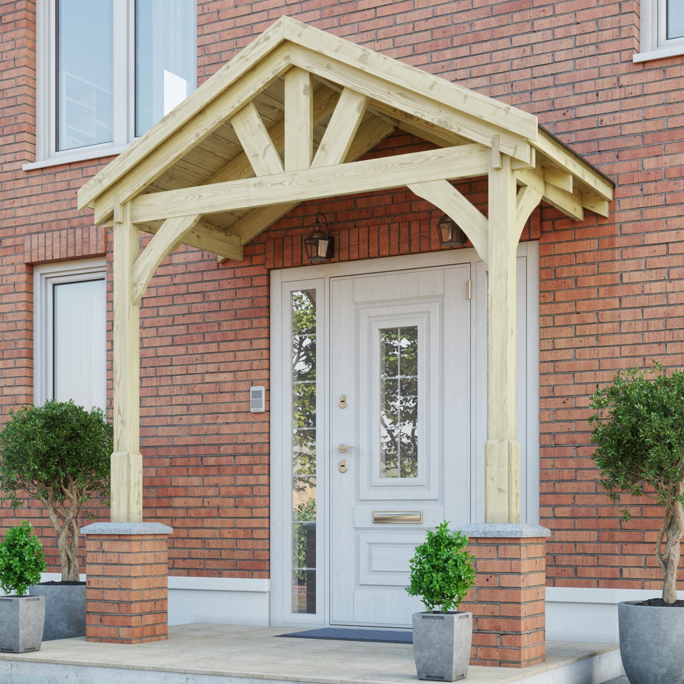 Felt Shingle Roof Porch - Light Green - 1.22m Depth x 2.4m Width