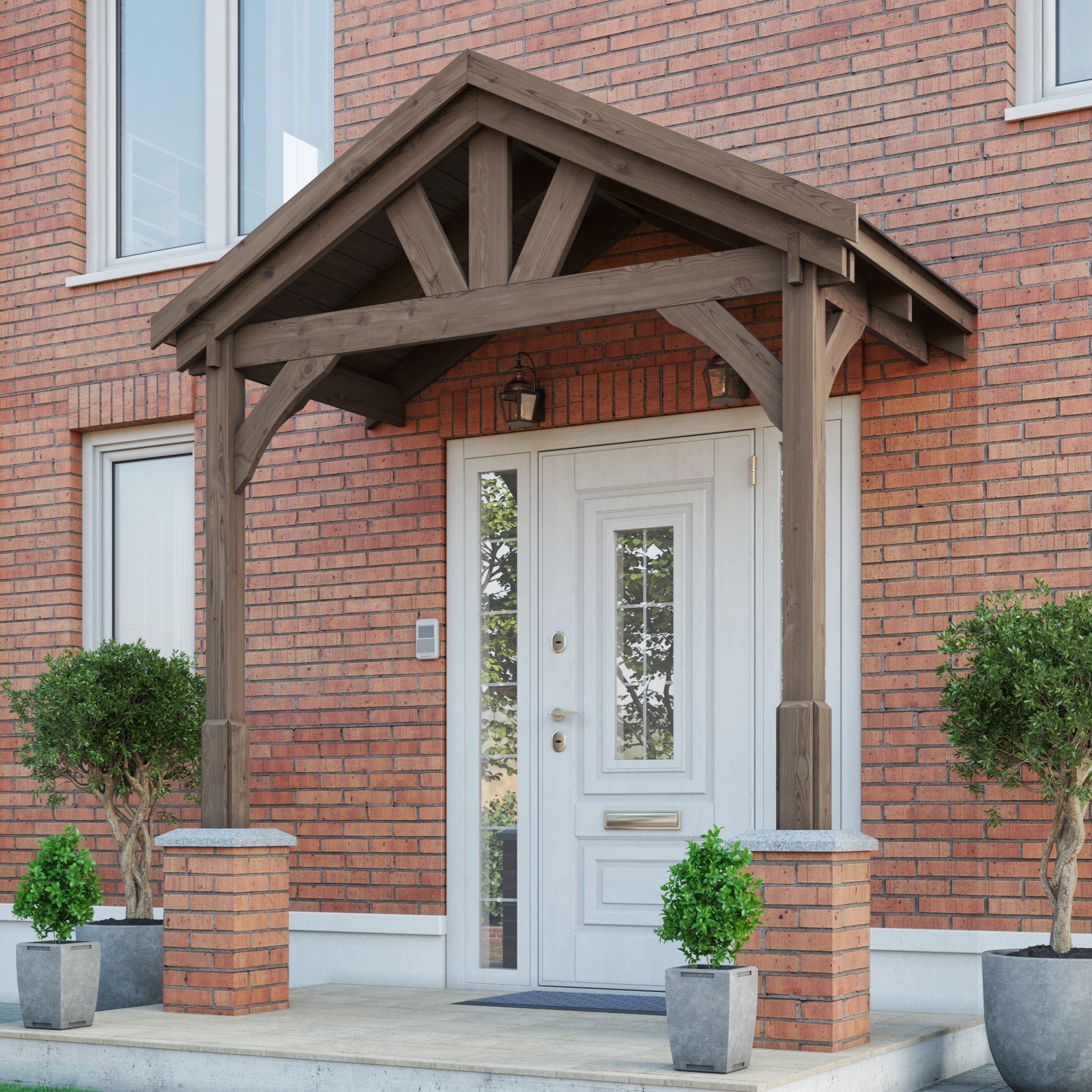 Felt Shingle Roof Porch - Rustic Brown - 1.22m Depth x 2.4m Width