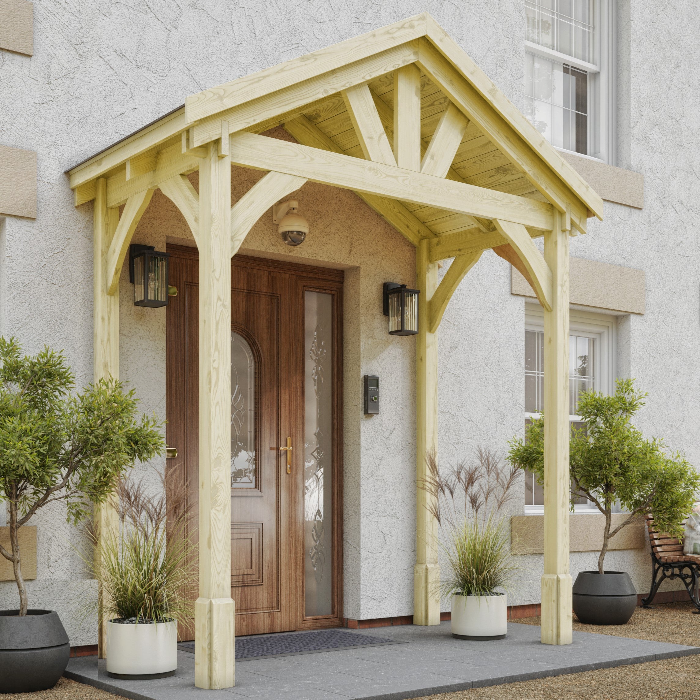 Felt Shingle Roof Porch - Light Green - 1.22m Depth x 2.4m Width