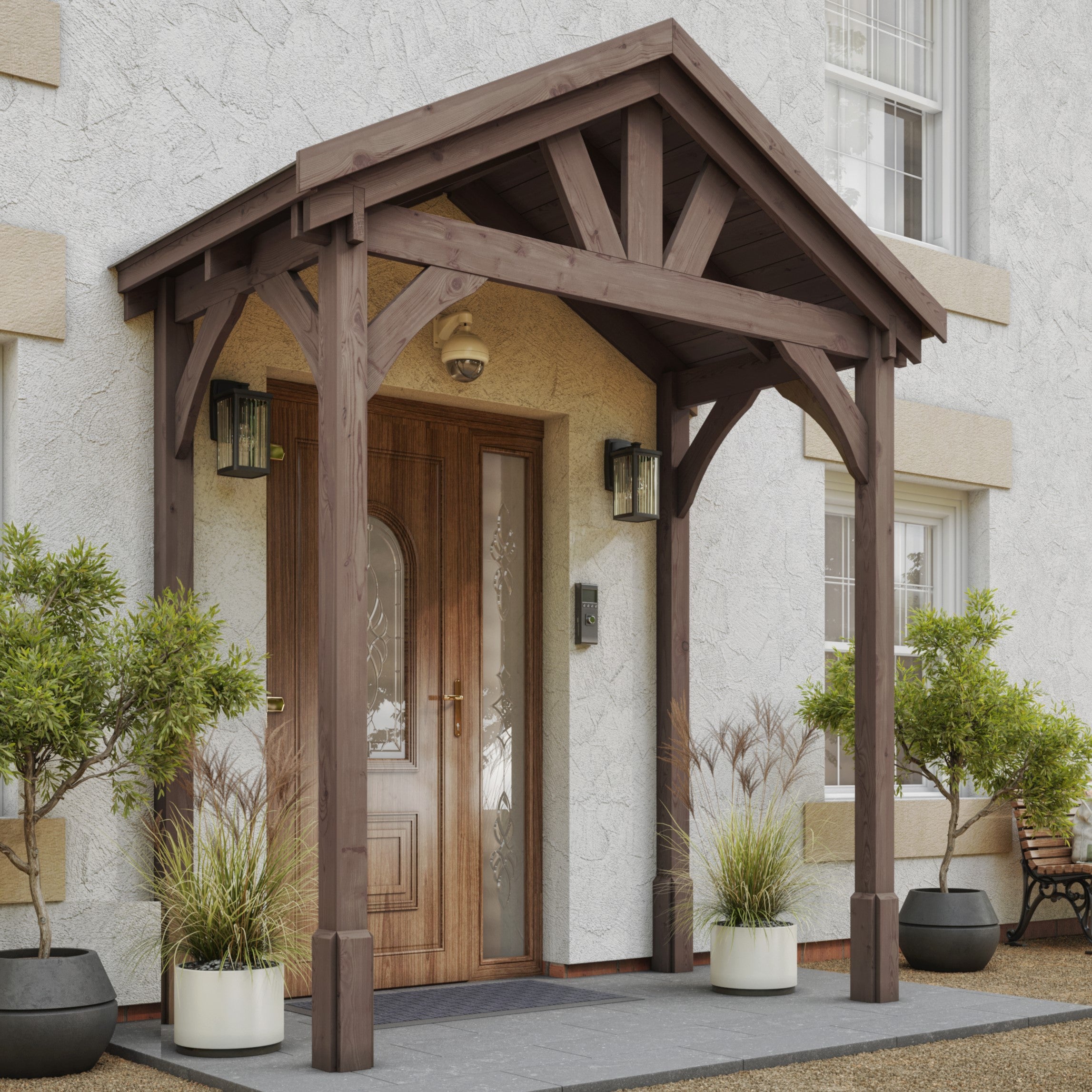 Felt Shingle Roof Porch - Rustic Brown - 1.22m Depth x 2.4m Width