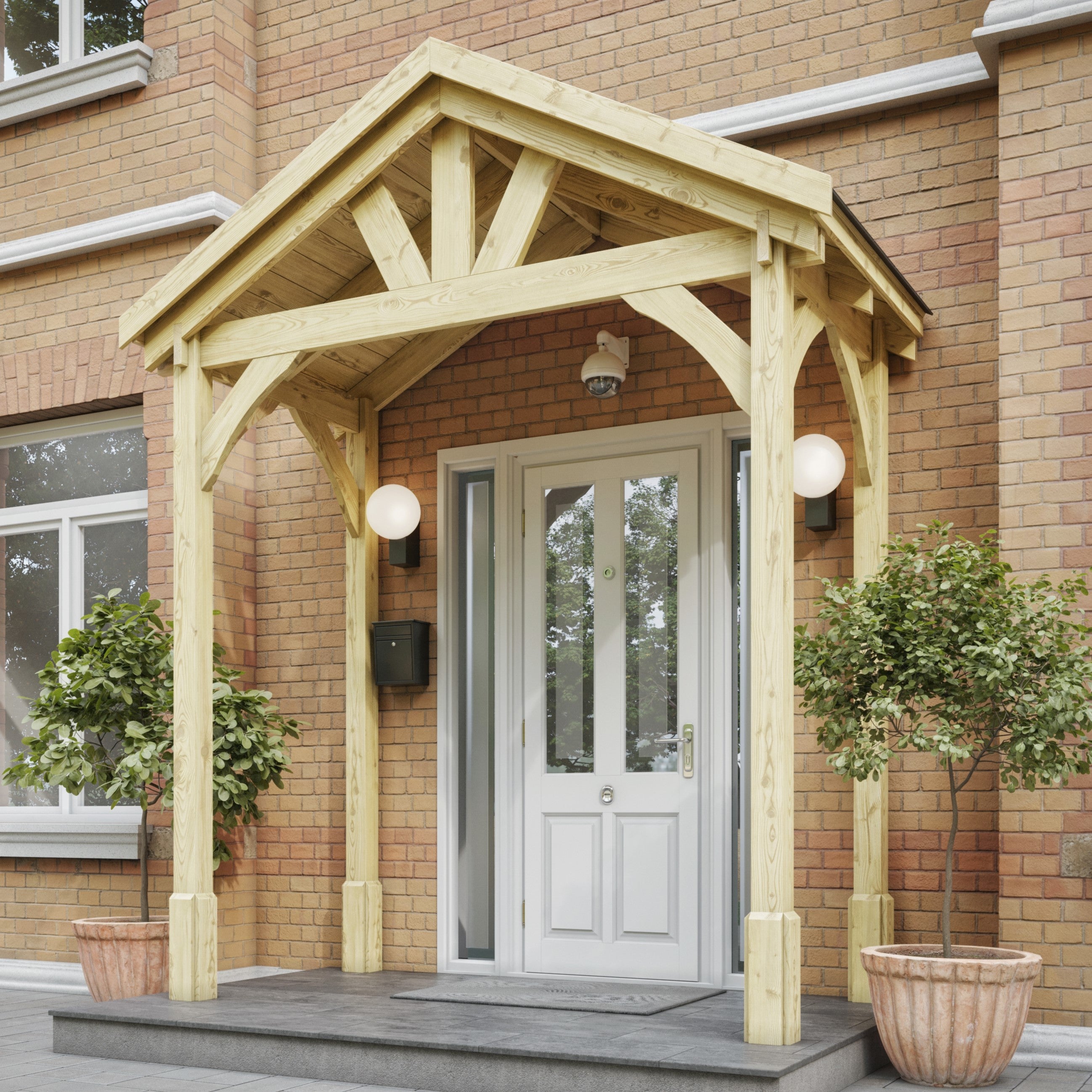 Felt Shingle Roof Porch - Light Green - 1.22m Depth x 2.4m Width