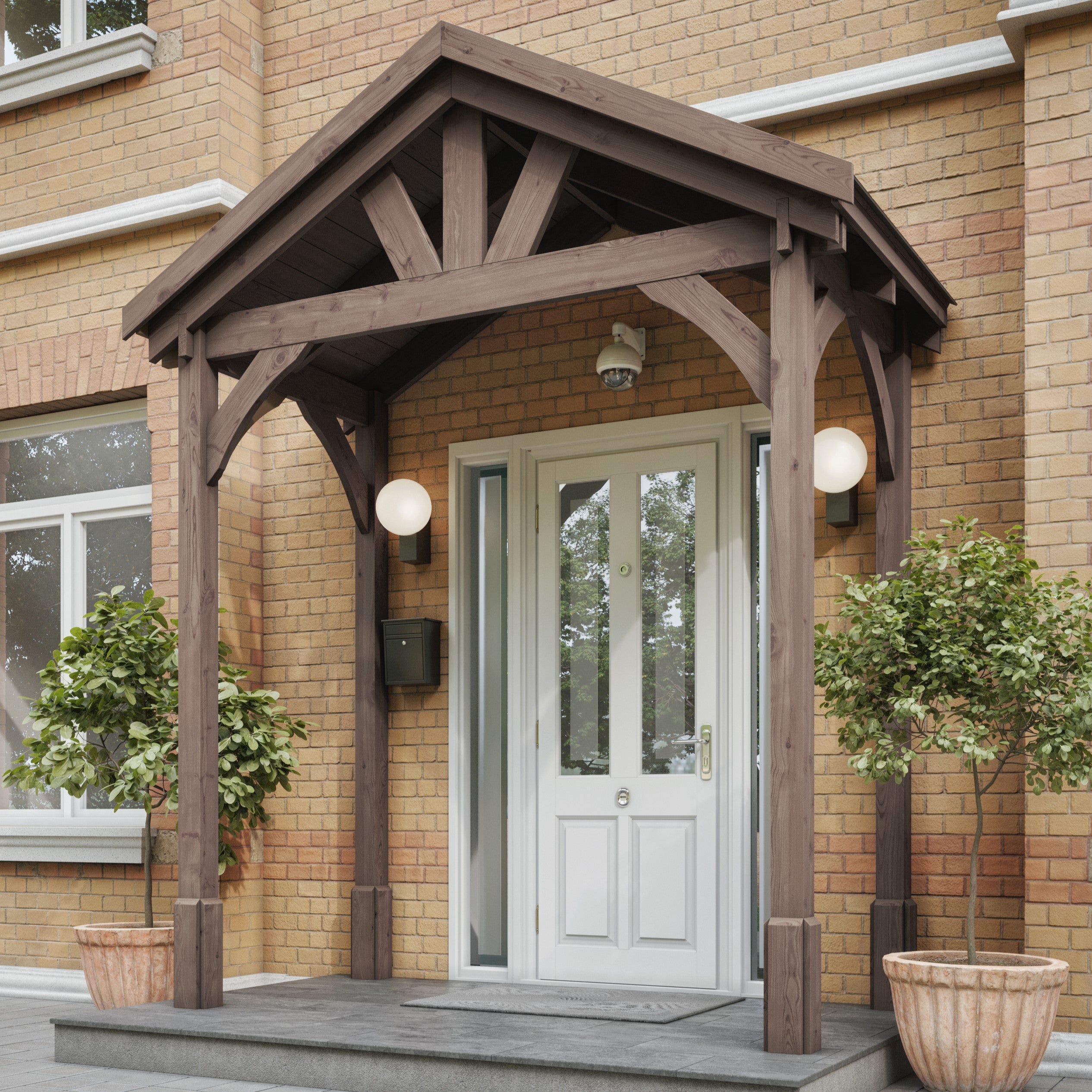 Felt Shingle Roof Porch - Rustic Brown - 1.22m Depth x 2.4m Width