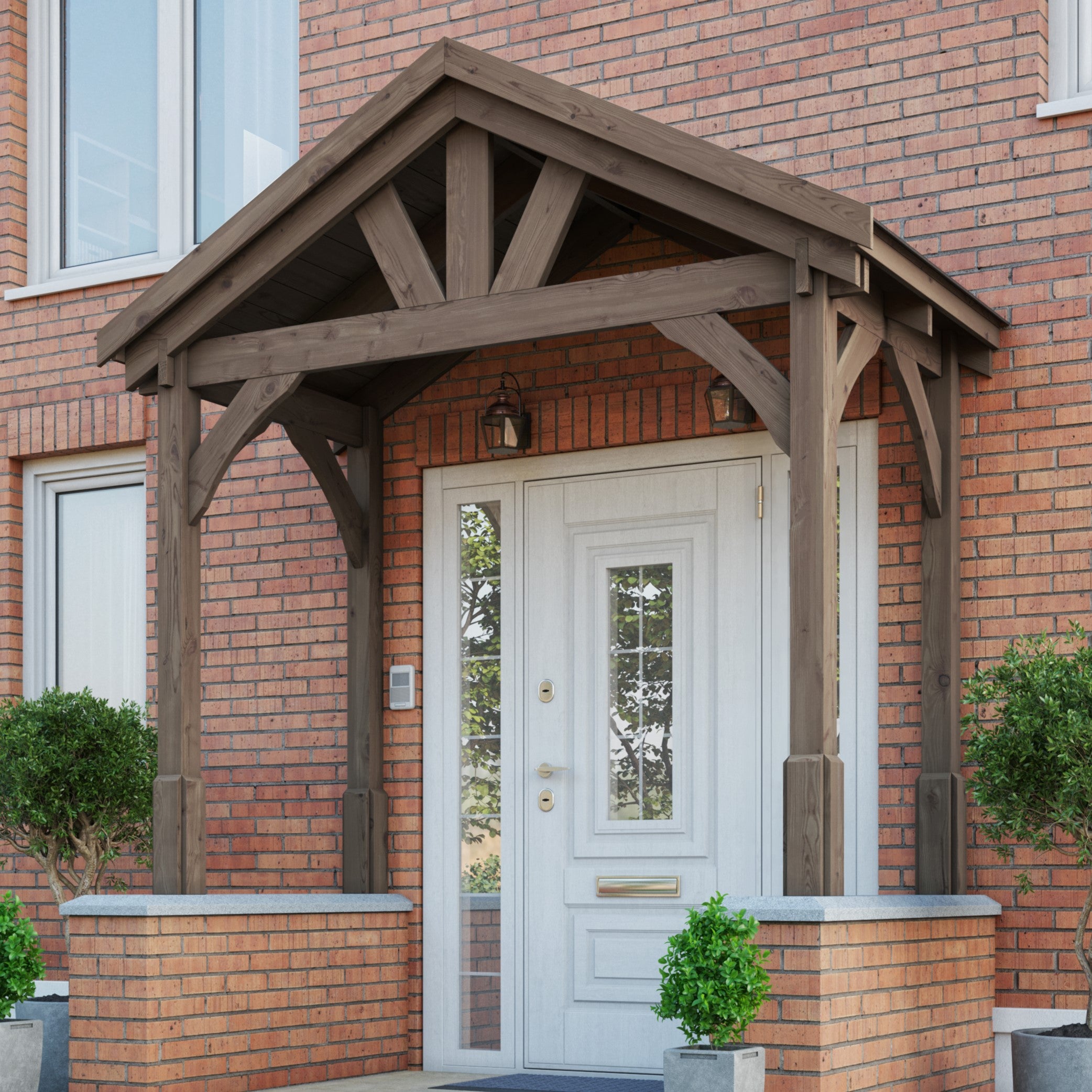 Felt Shingle Roof Porch - Rustic Brown - 1.22m Depth x 2.4m Width