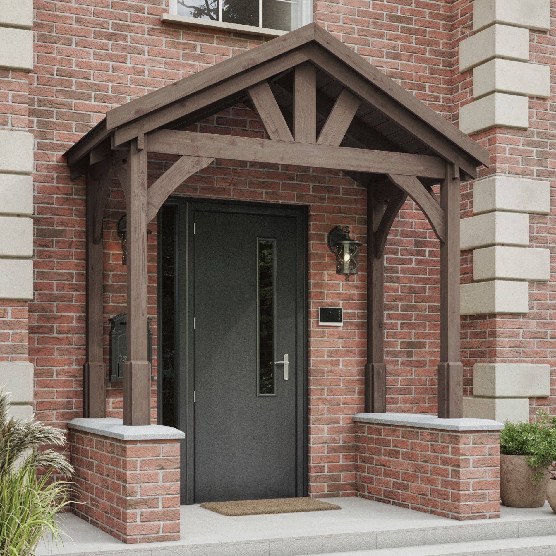 Felt Shingle Roof Porch - Rustic Brown - 1.22m Depth x 2.4m Width