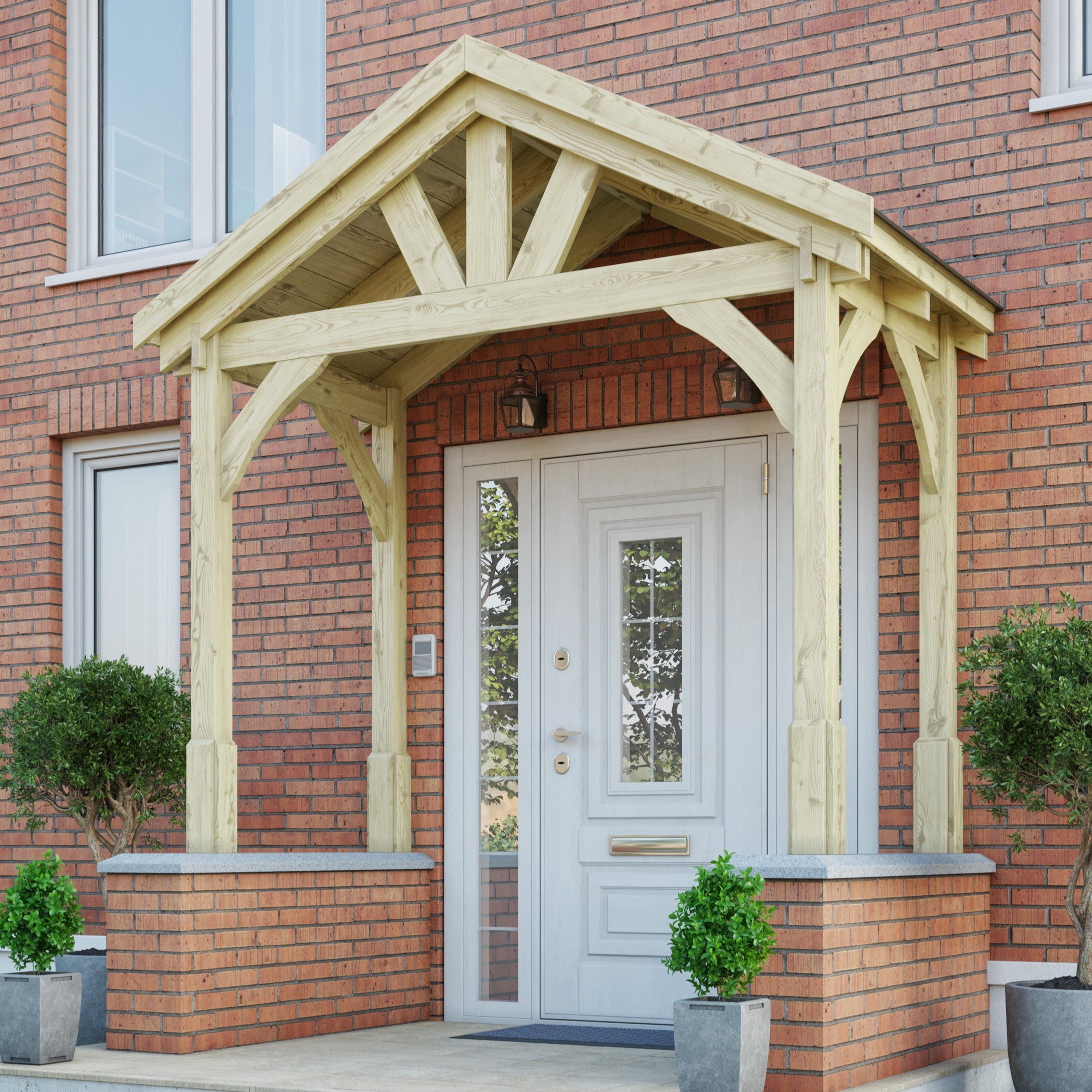 Felt Shingle Roof Porch - Light Green - 1.22m Depth x 2.4m Width