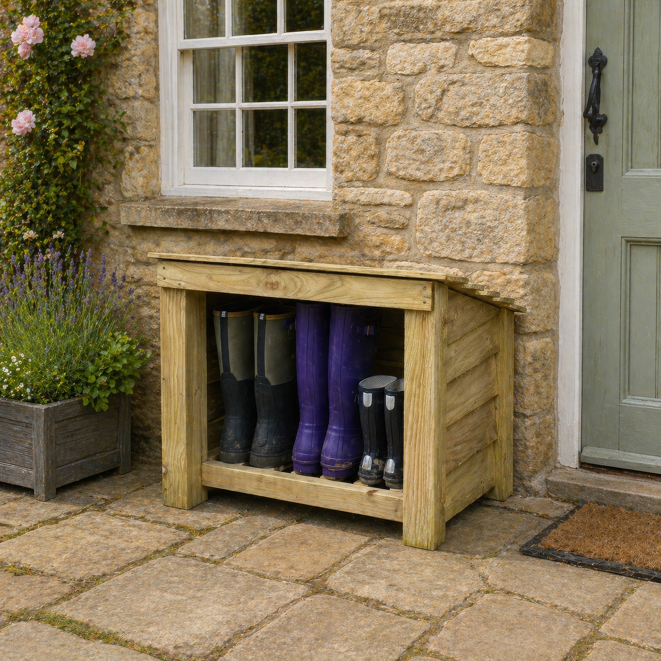 Langham Minor Boot Store - Light Green - Slatted Base