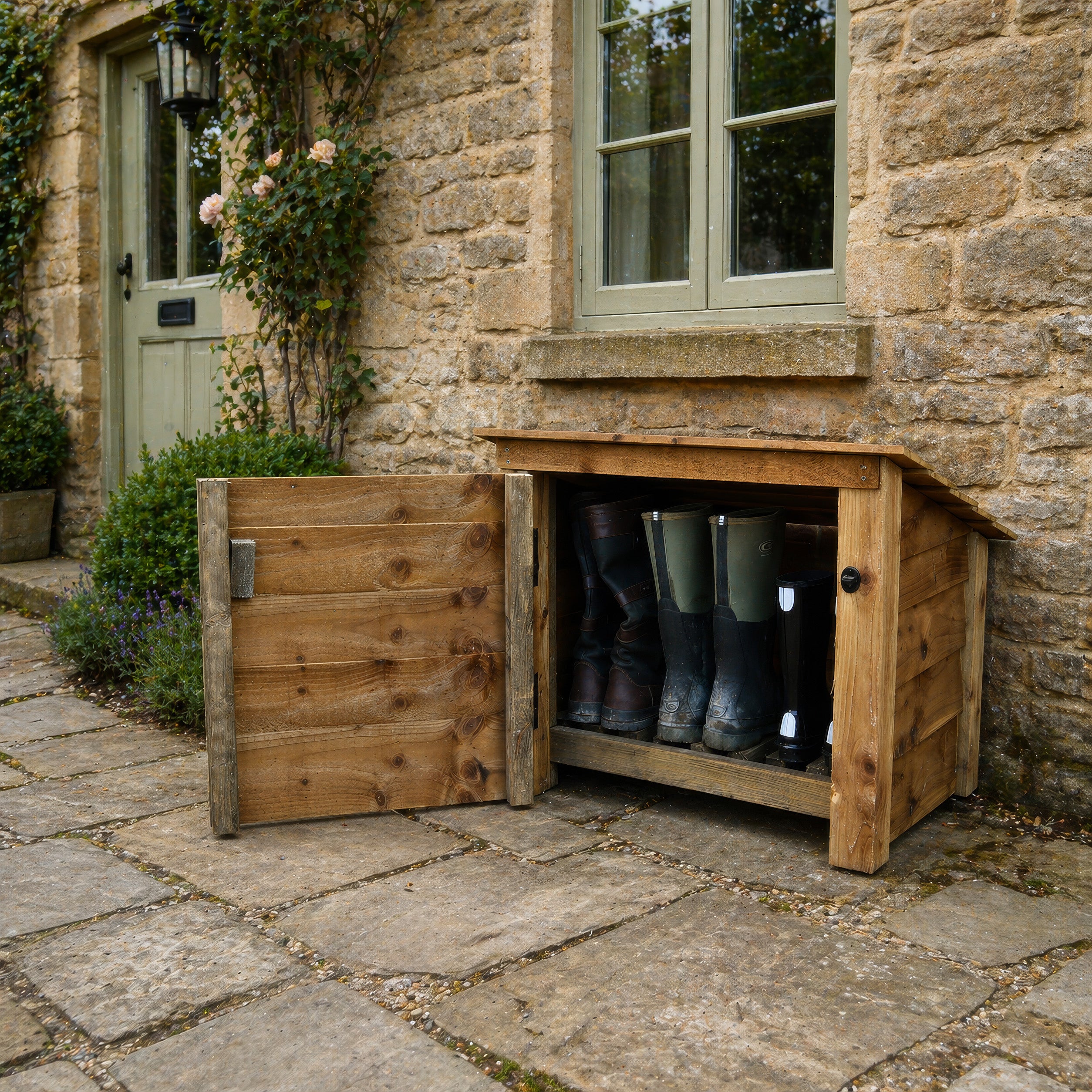 Langham Minor Boot Store - Rustic Brown - Slatted Base