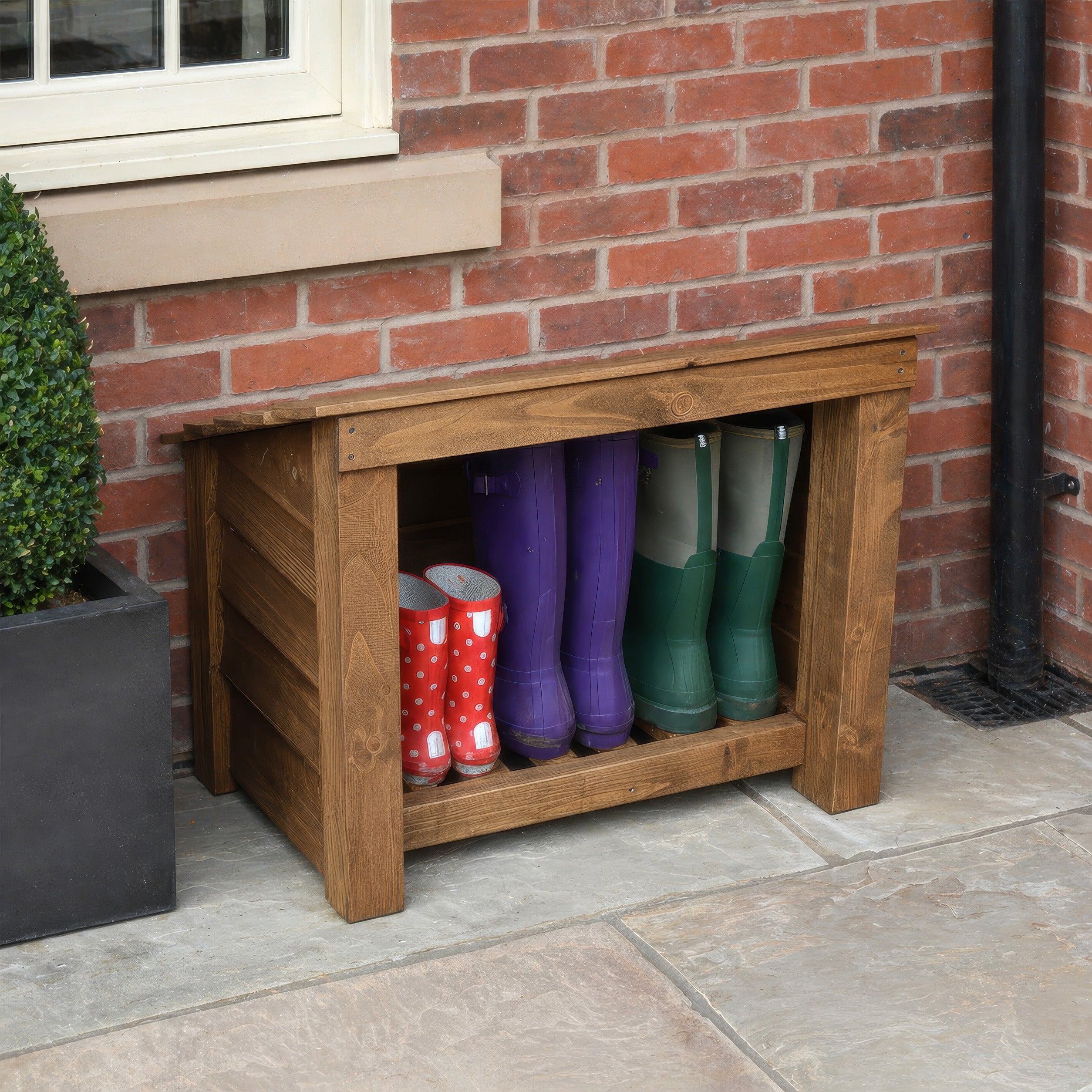 Langham Minor Boot Store - Rustic Brown - Slatted Base
