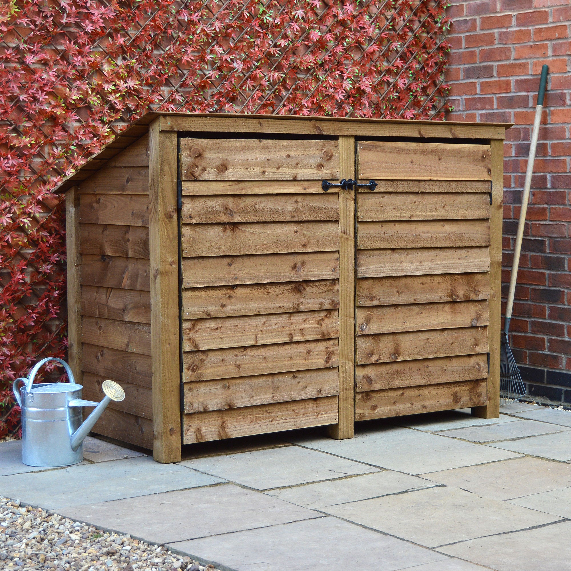 Hambleton Log Store - Rustic Brown - Solid Panels - 6ft Wide x 4ft Tall