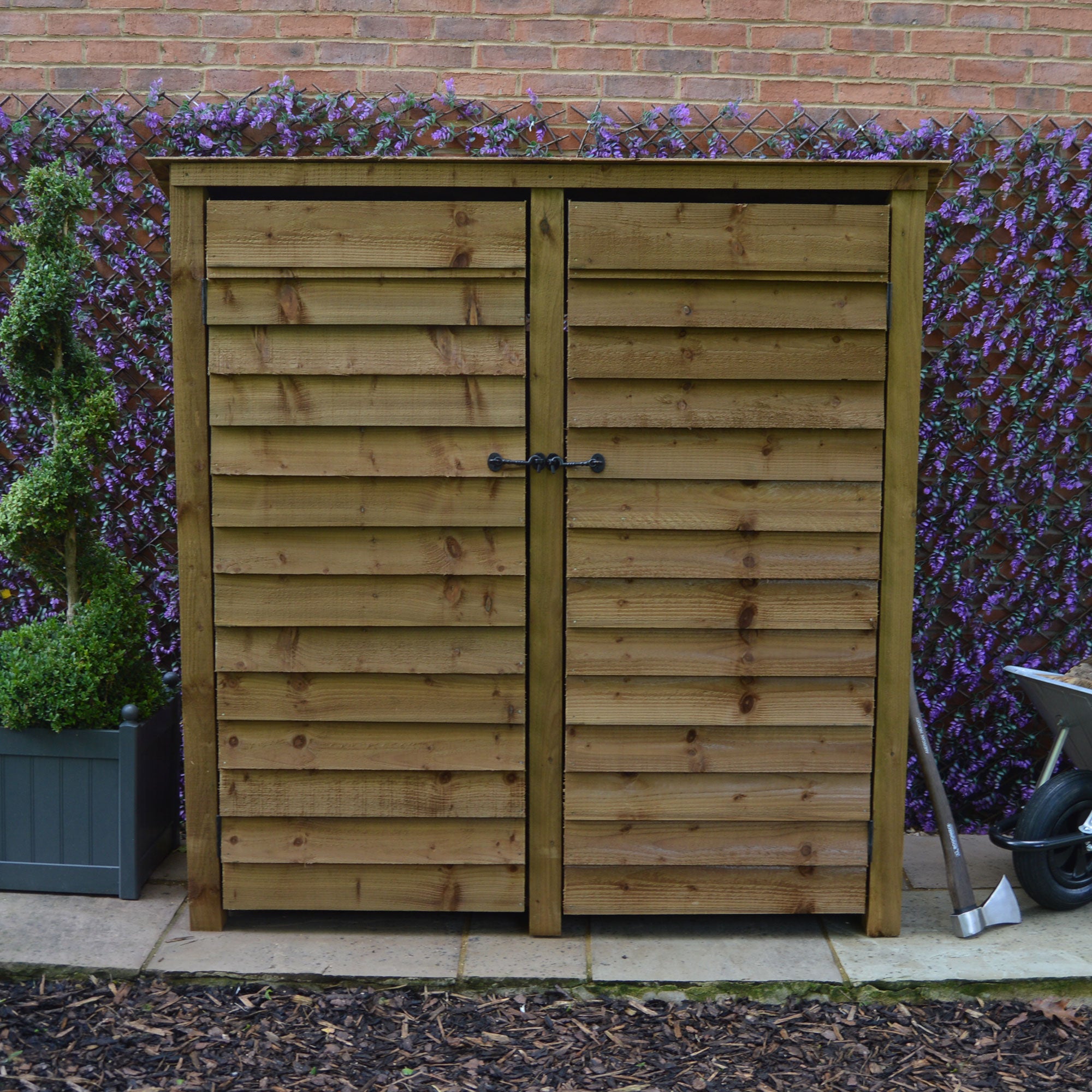 Hambleton Log Store - Rustic Brown - Solid Panels - 6ft Wide x 6ft Tall