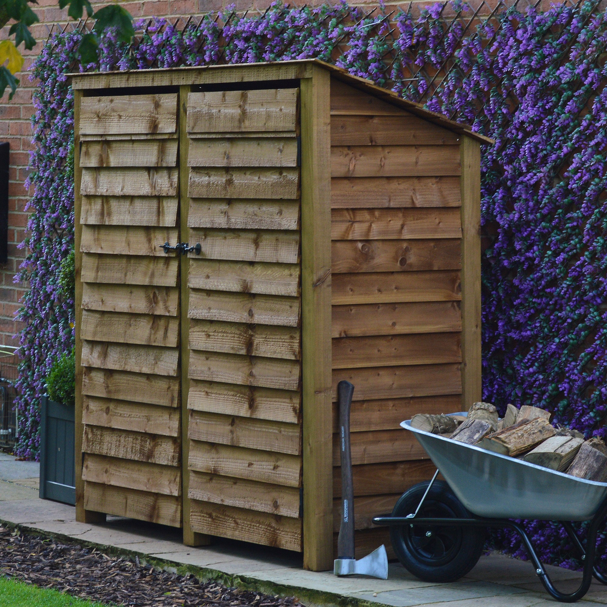 Hambleton Log Store - Rustic Brown - Solid Panels - 6ft Wide x 6ft Tall