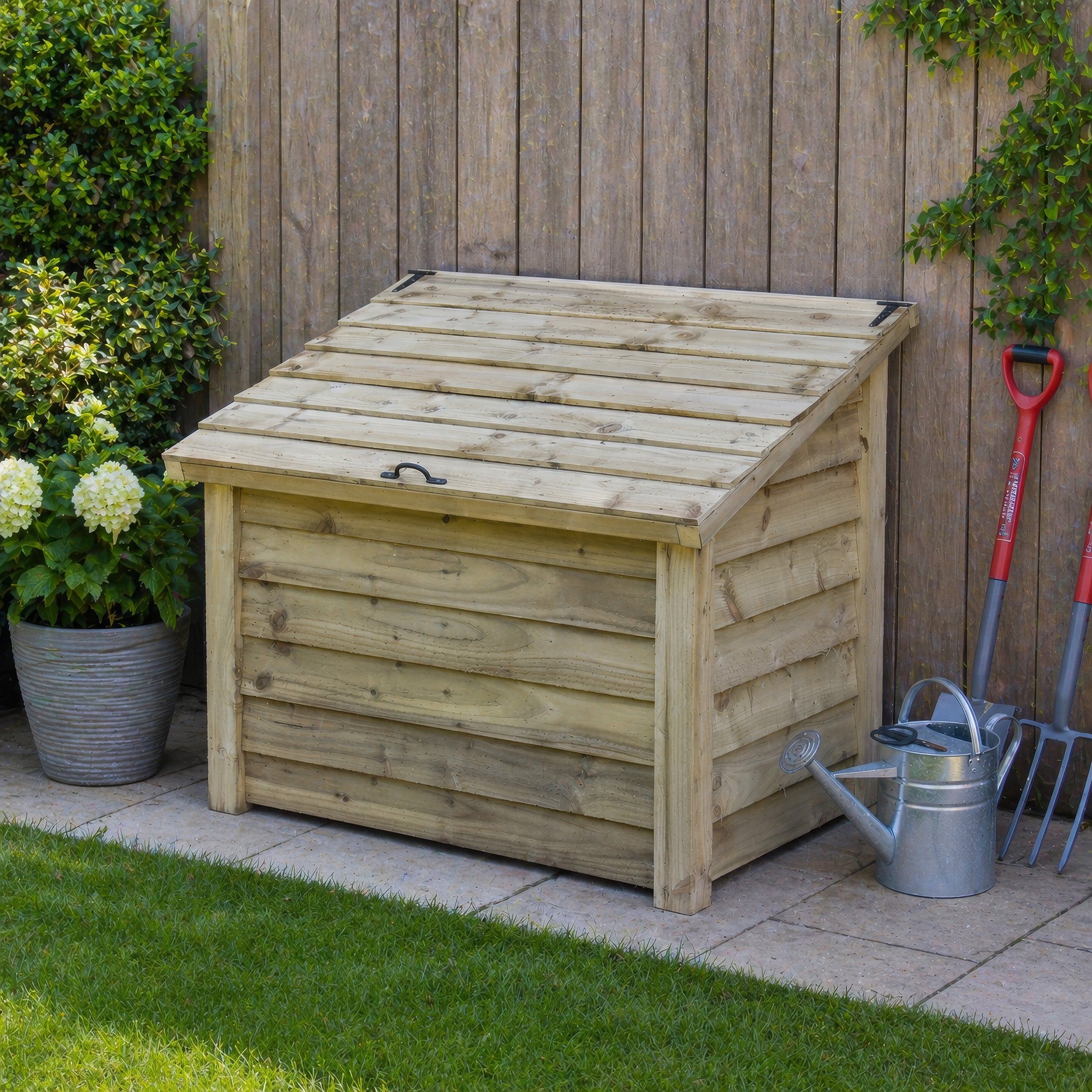 Pickworth Wooden Storage Chest - Light Green - Solid Base - 1.25m Width x 0.85m Depth