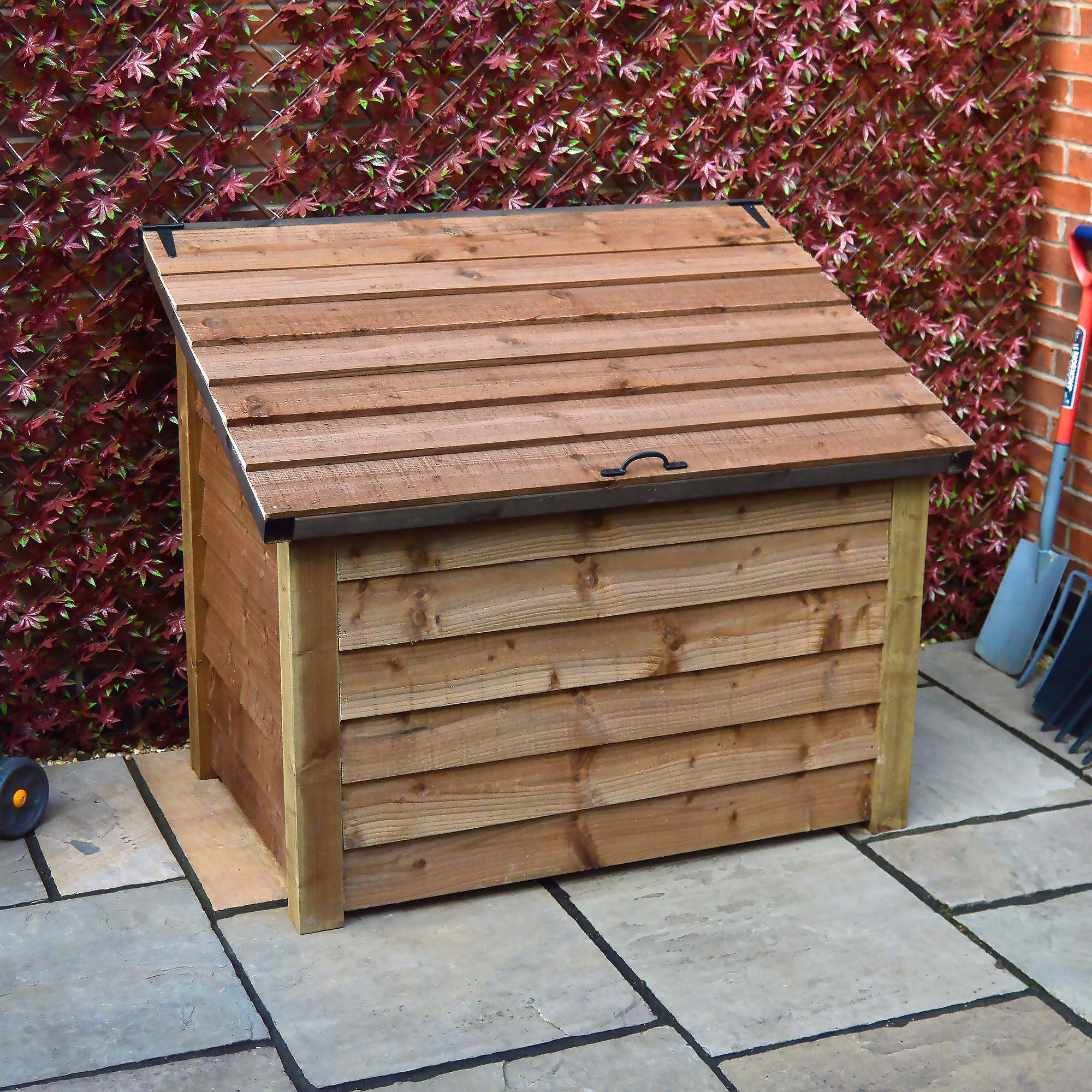 Pickworth Wooden Storage Chest - Rustic Brown - Solid Base - 1.25m Width x 0.85m Depth