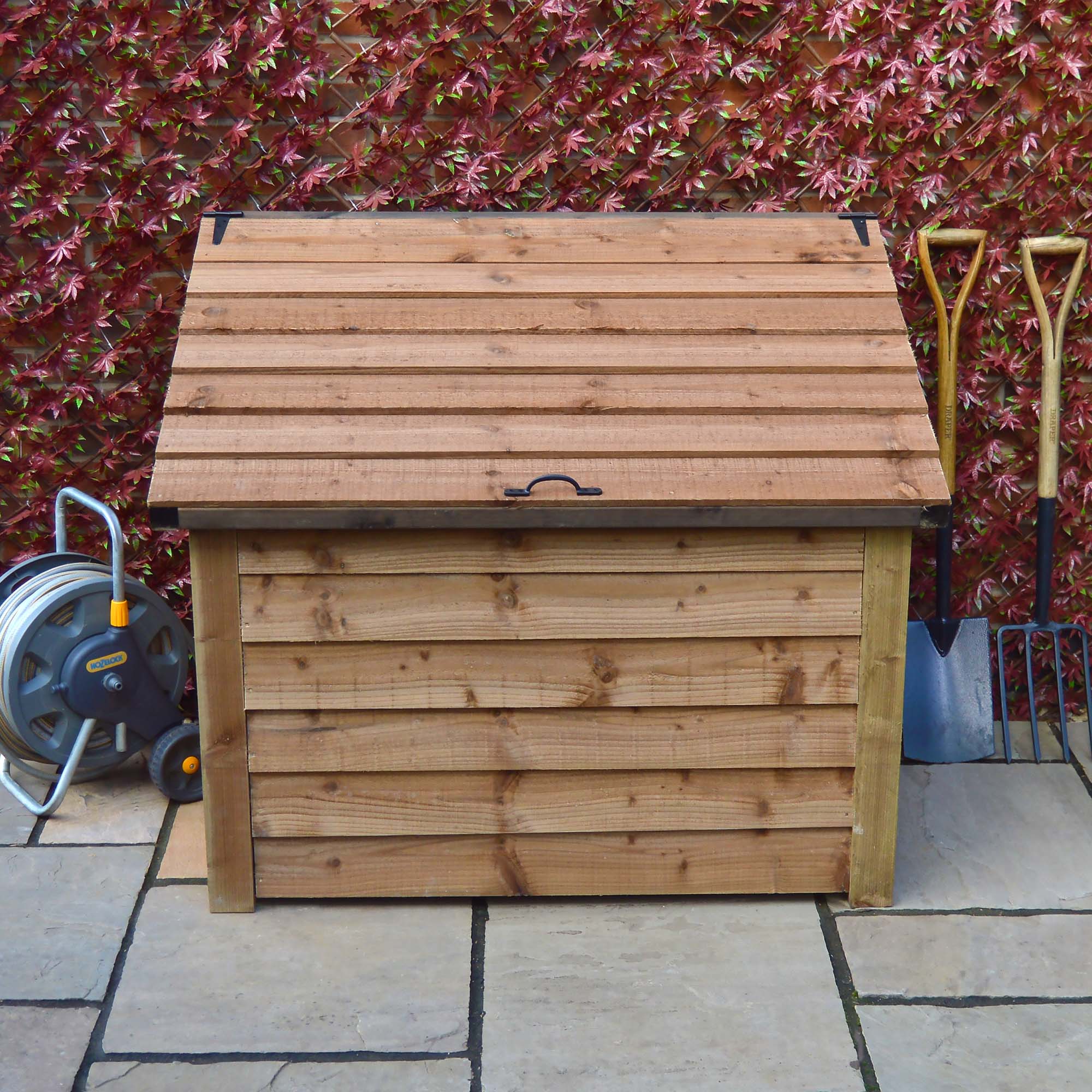 Pickworth Wooden Storage Chest - Rustic Brown - Solid Base - 1.25m Width x 0.85m Depth