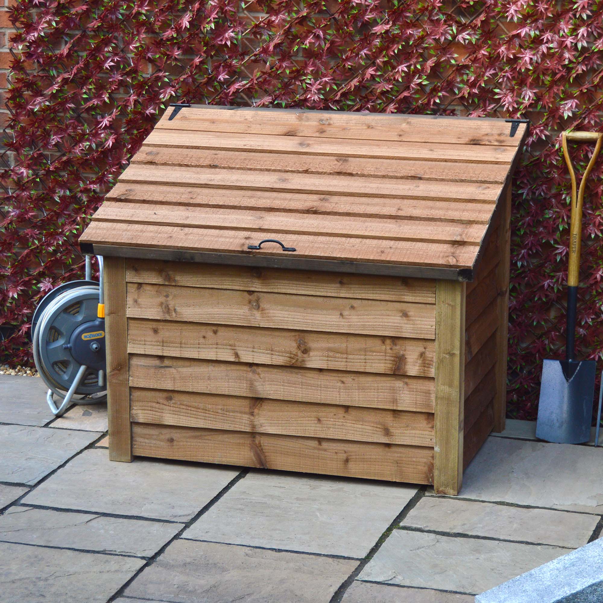 Pickworth Wooden Storage Chest - Rustic Brown - Solid Base - 1.25m Width x 0.85m Depth