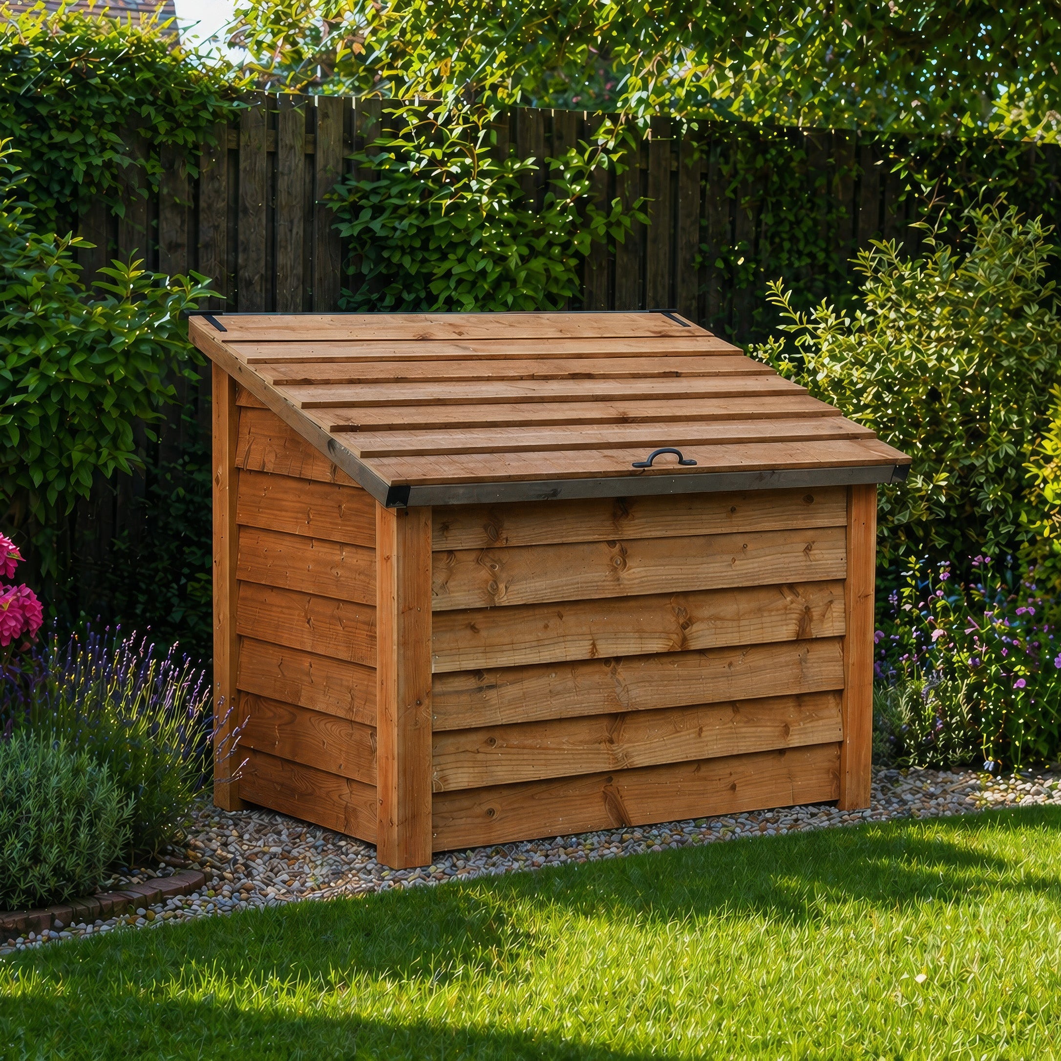 Pickworth Wooden Storage Chest - Rustic Brown - Solid Base - 1.25m Width x 0.85m Depth