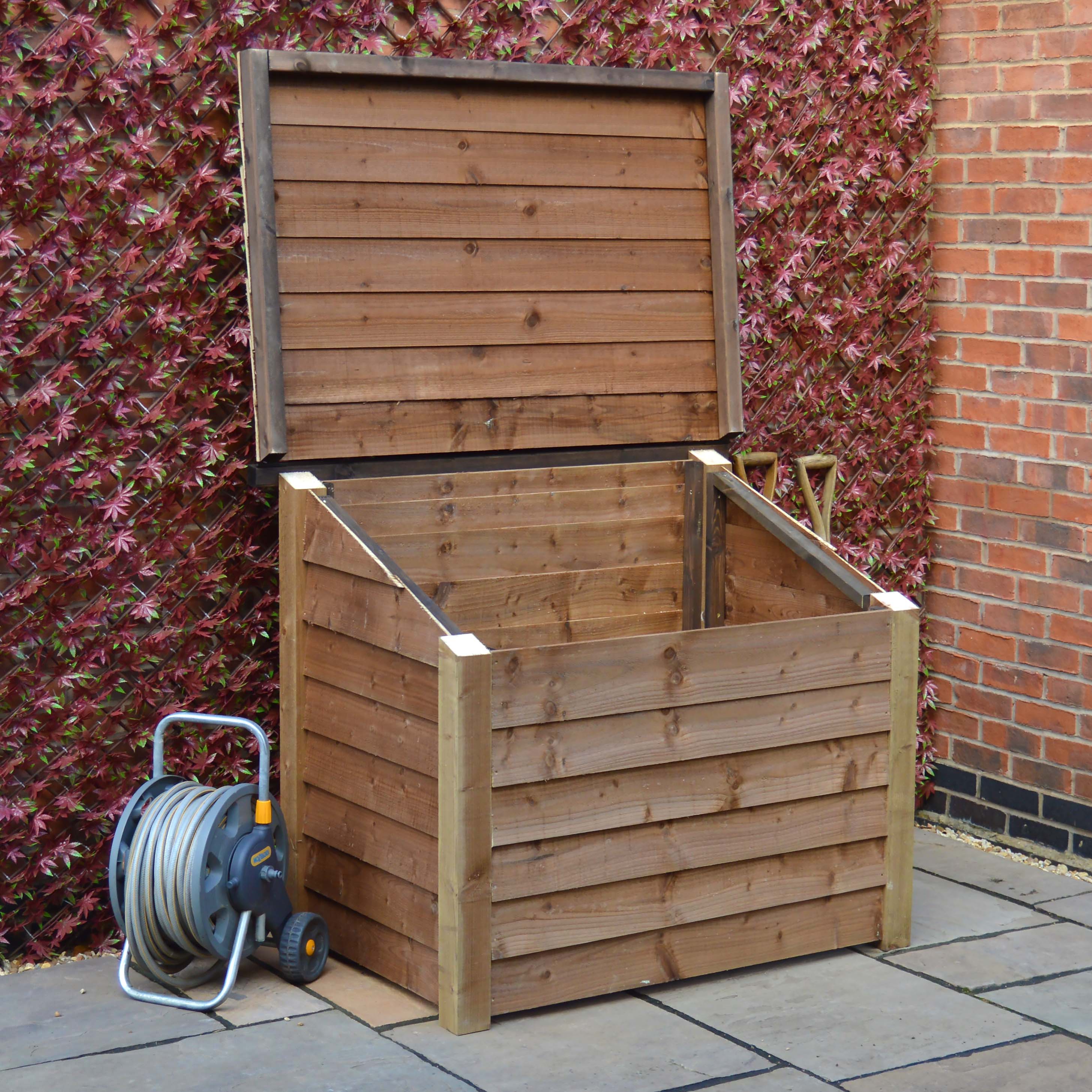 Pickworth Wooden Storage Chest - Rustic Brown - Solid Base - 1.25m Width x 0.85m Depth