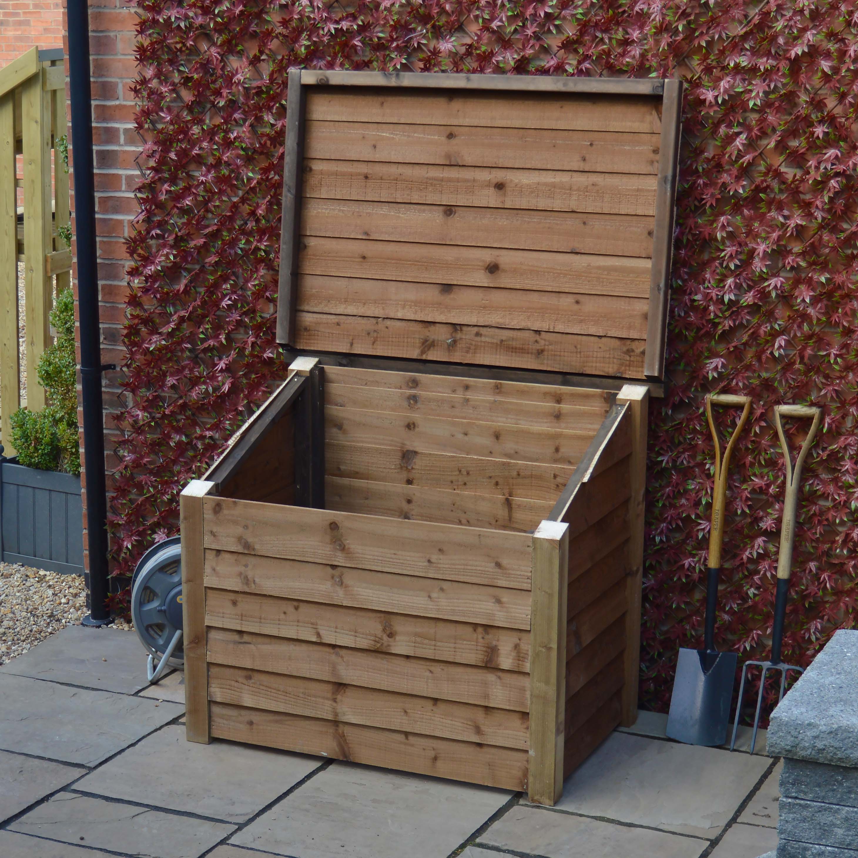 Pickworth Wooden Storage Chest - Rustic Brown - Solid Base - 1.25m Width x 0.85m Depth