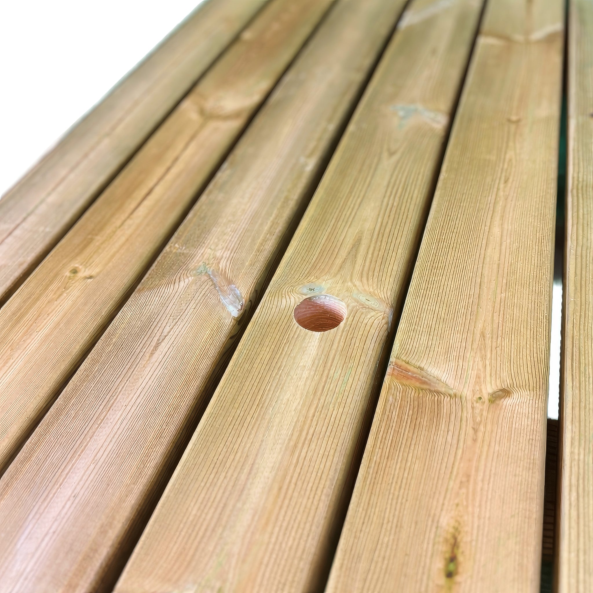 Tinwell Walk-In Picnic Table - Light Green - 5ft Width x 6ft Length