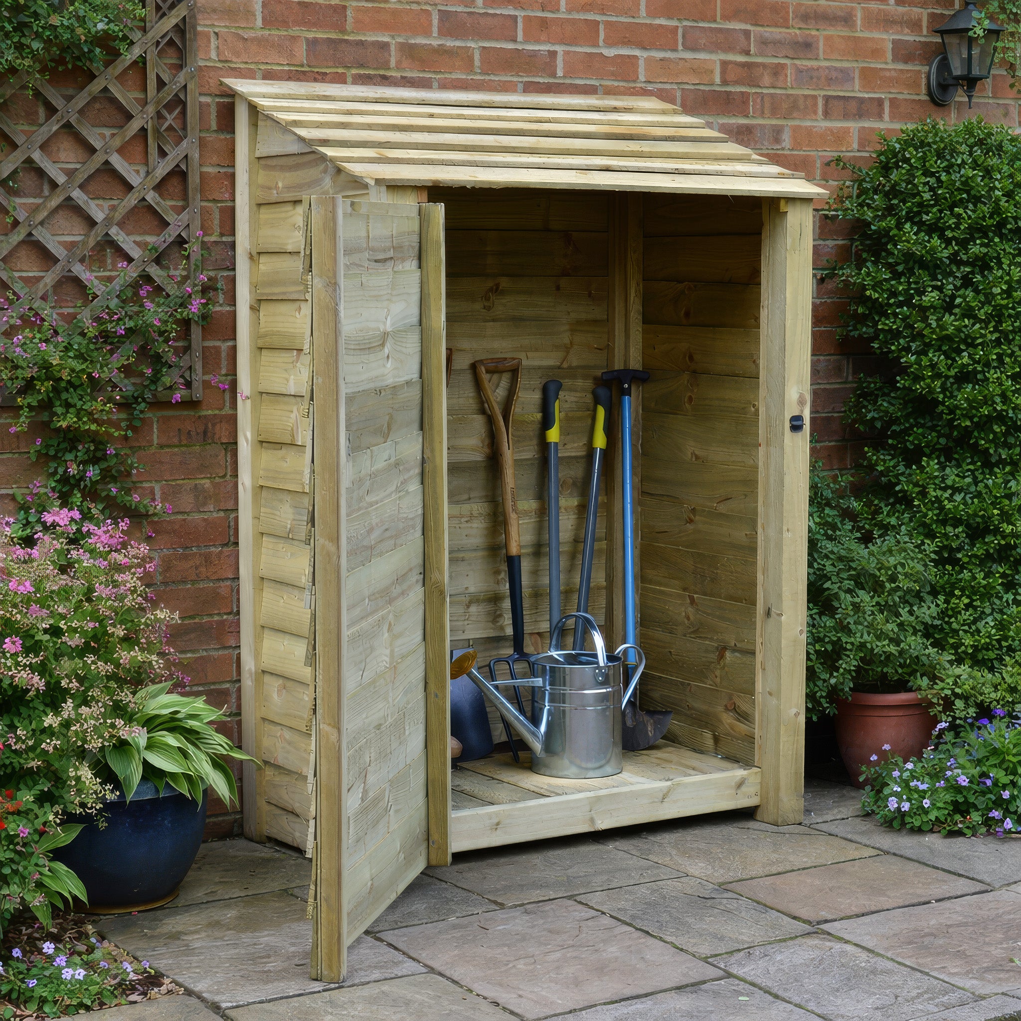 Greetham Tool Store - Light Green - 4ft Wide x 6ft Tall