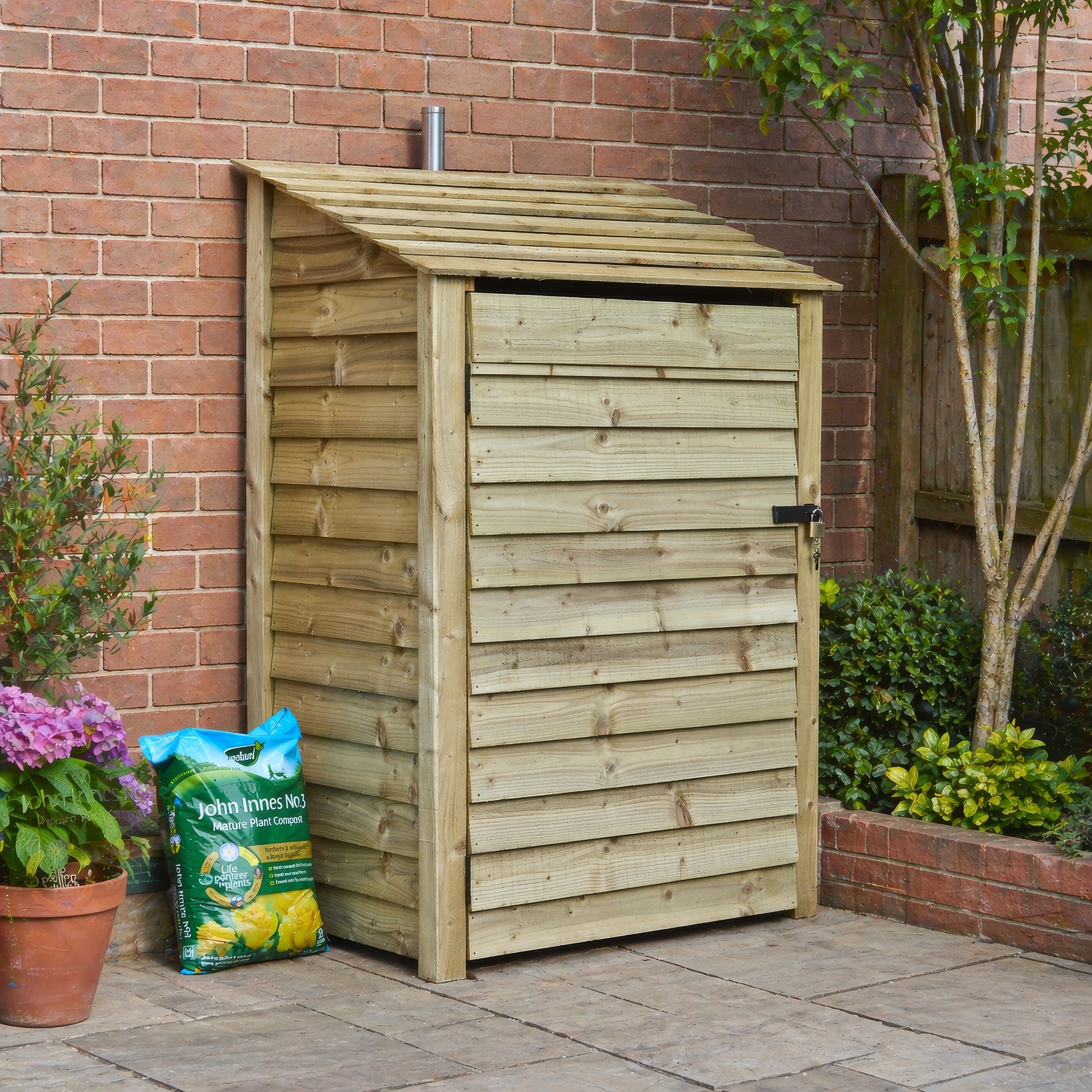 Greetham Tool Store - Light Green - 4ft Wide x 6ft Tall