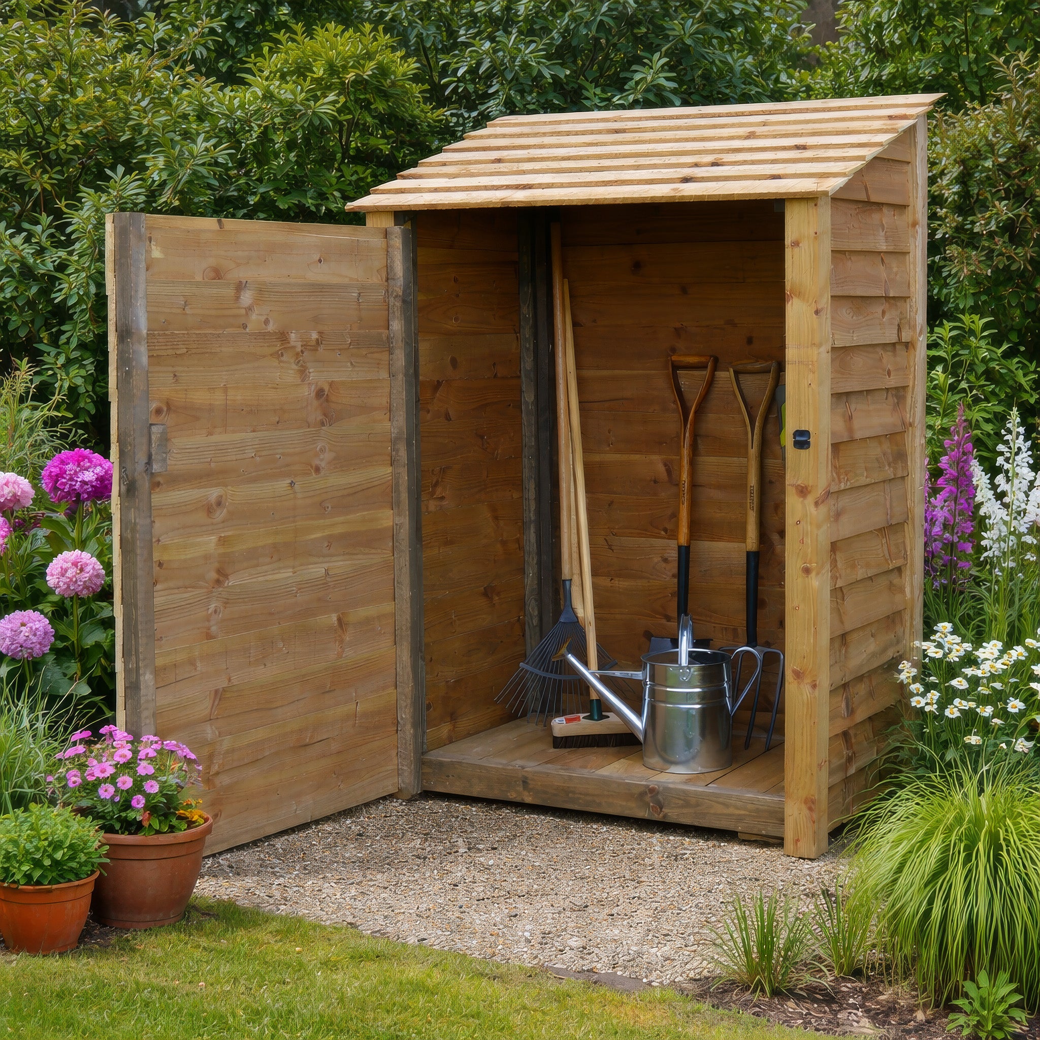Greetham Tool Store - Rustic Brown - 4ft Wide x 6ft Tall