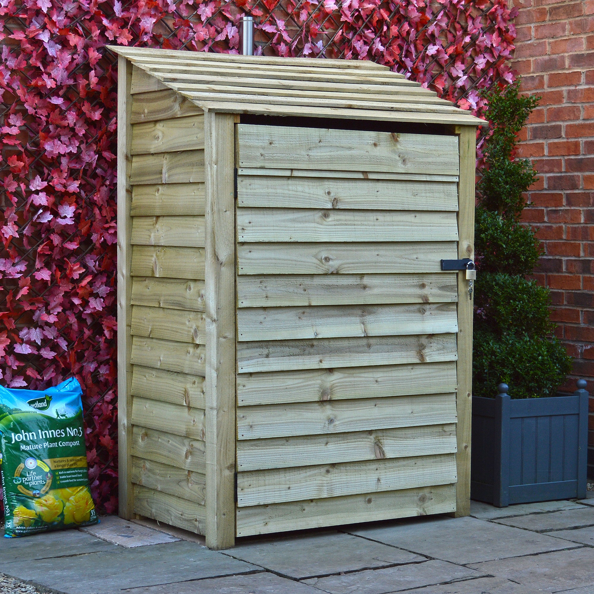 Greetham Tool Store - Light Green - 4ft Wide x 6ft Tall