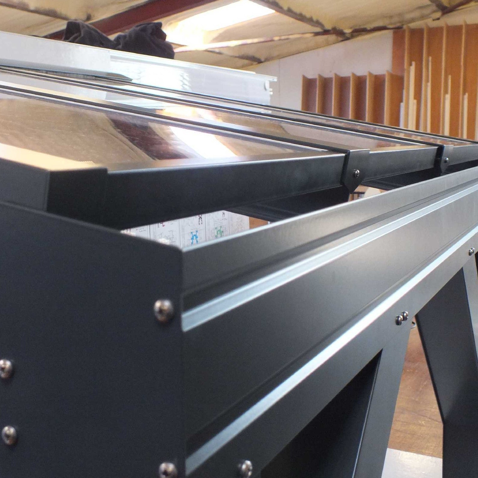 Wall Mounted Aluminium Pergola - Grey - 3m Depth x 9.8m Length