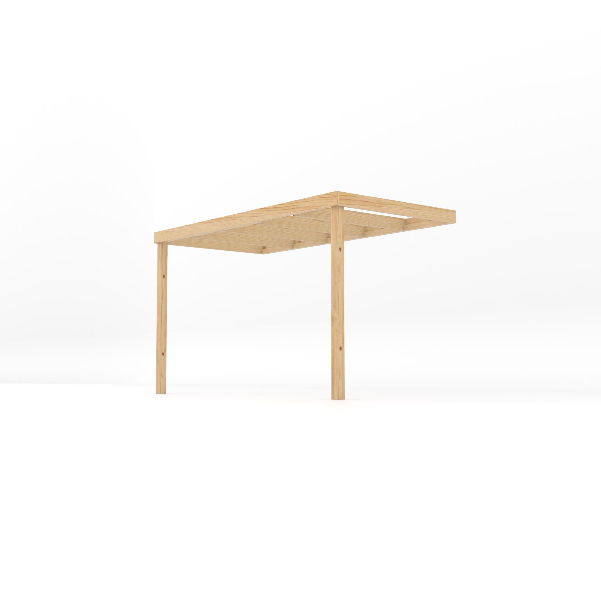 Wall Mounted Box Pergola - Light Green - 1.8m Depth x 3.6m Length