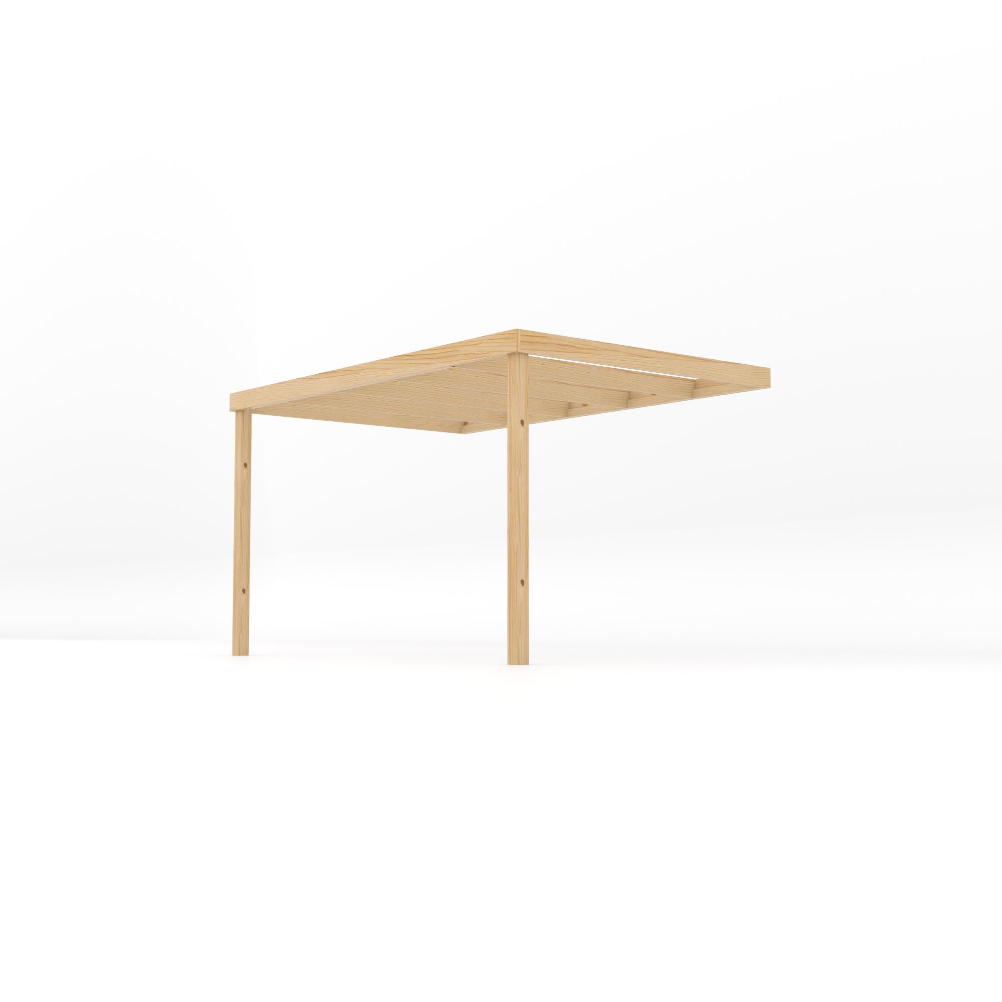 Wall Mounted Box Pergola - Light Green - 2.4m Depth x 3.6m Length