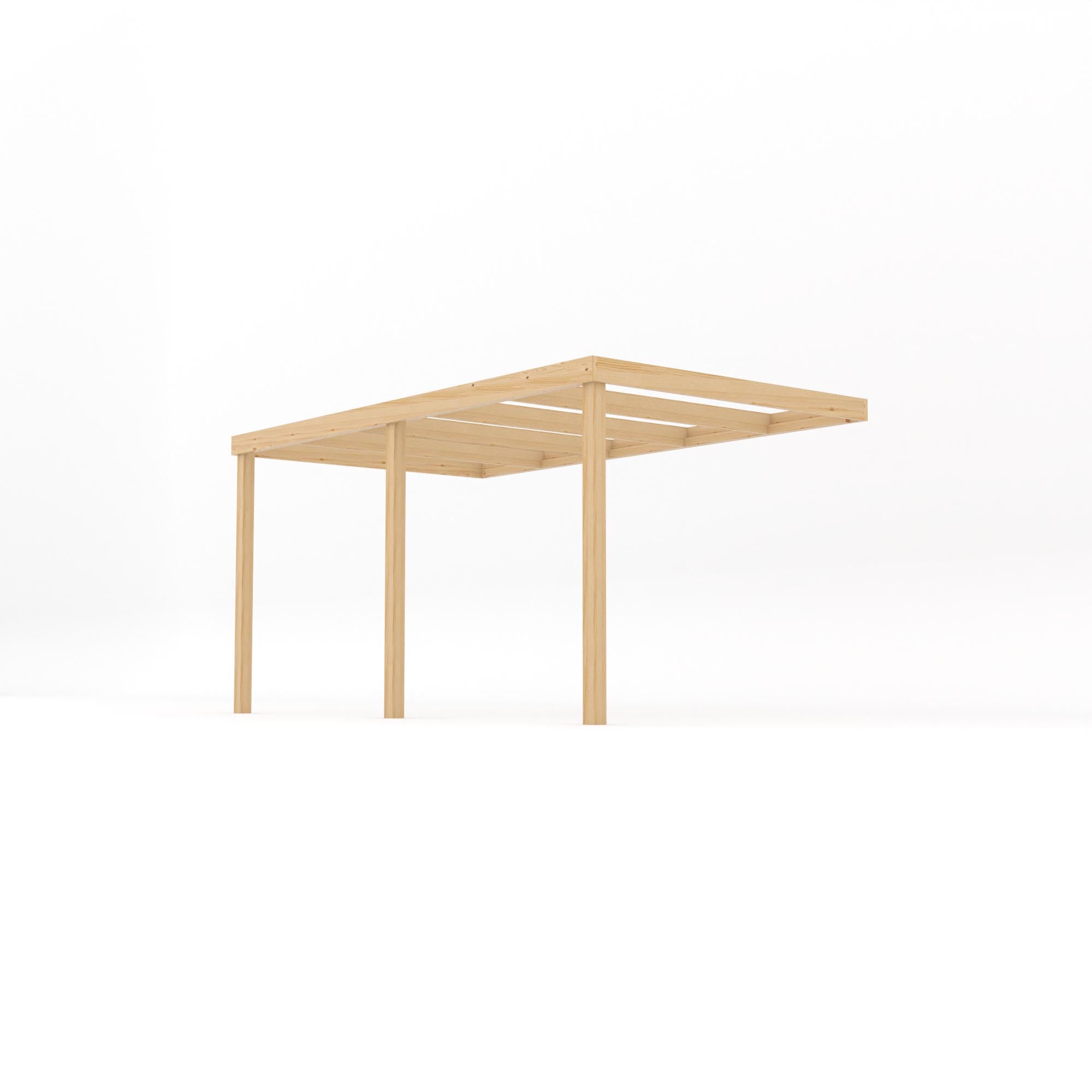 Wall Mounted Box Pergola - Light Green - 1.8m Depth x 4.2m Length