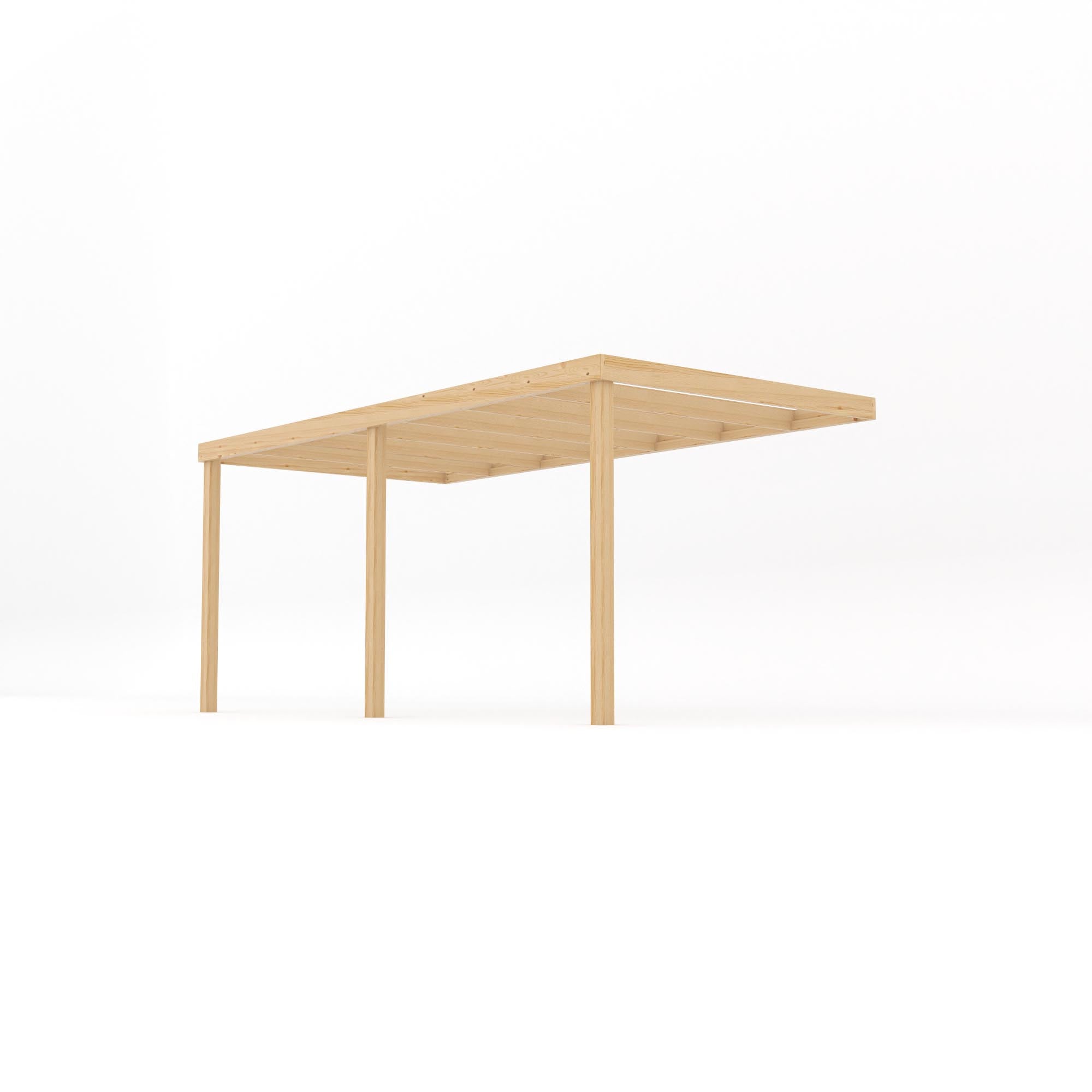 Wall Mounted Box Pergola - Light Green - 1.8m Depth x 4.8m Length