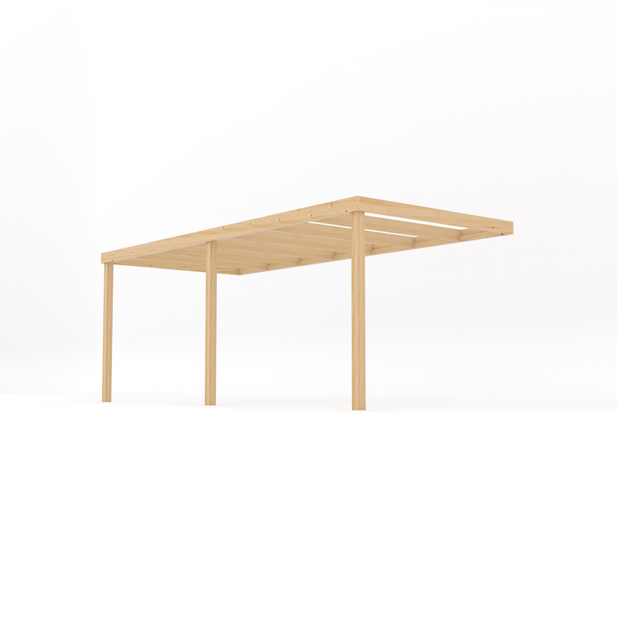 Wall Mounted Box Pergola - Light Green - 1.8m Depth x 5.4m Length