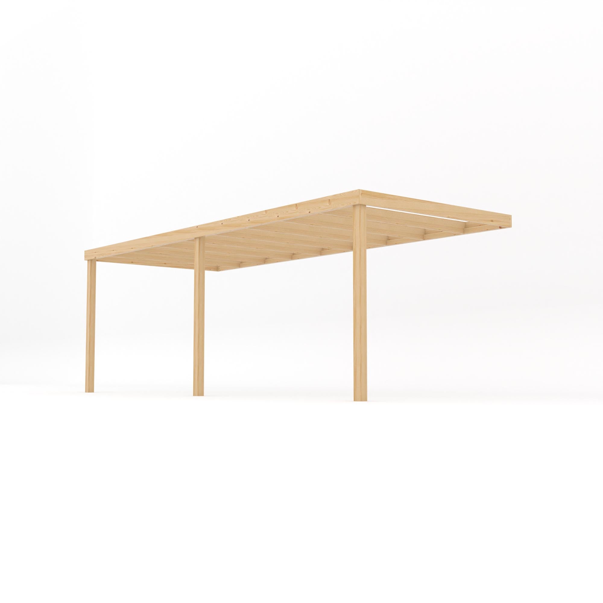 Wall Mounted Box Pergola - Light Green - 1.8m Depth x 6m Length