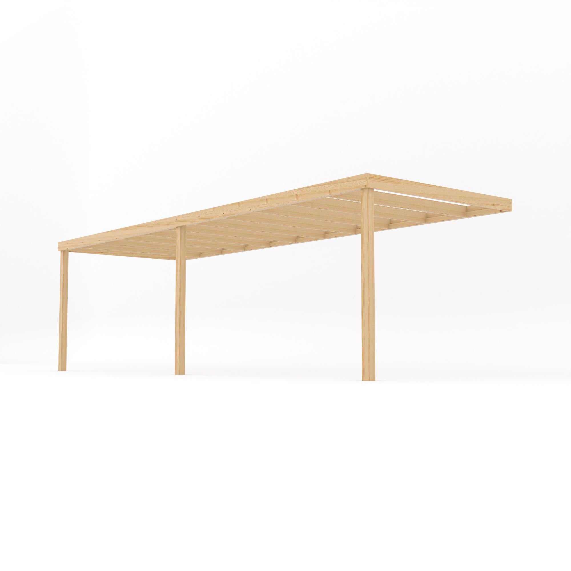 Wall Mounted Box Pergola - Light Green - 1.8m Depth x 7.2m Length