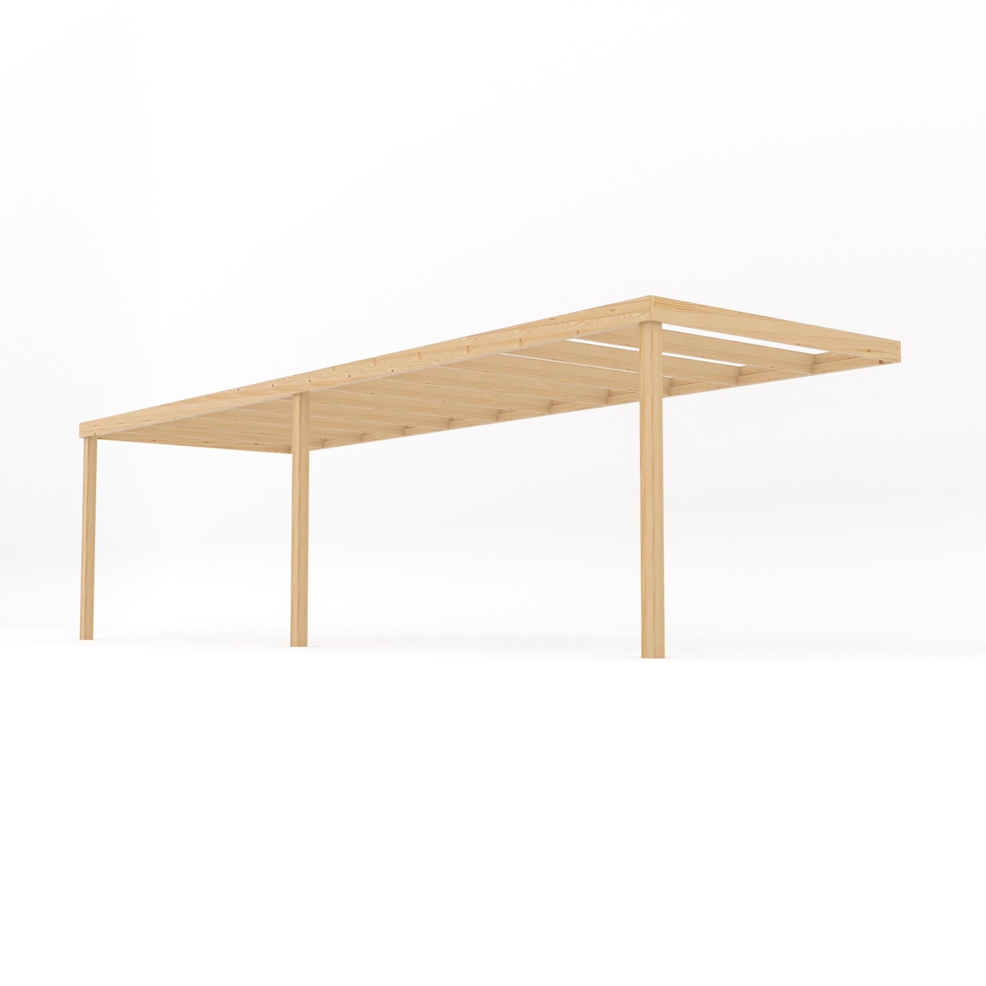 Wall Mounted Box Pergola - Light Green - 1.8m Depth x 7.8m Length