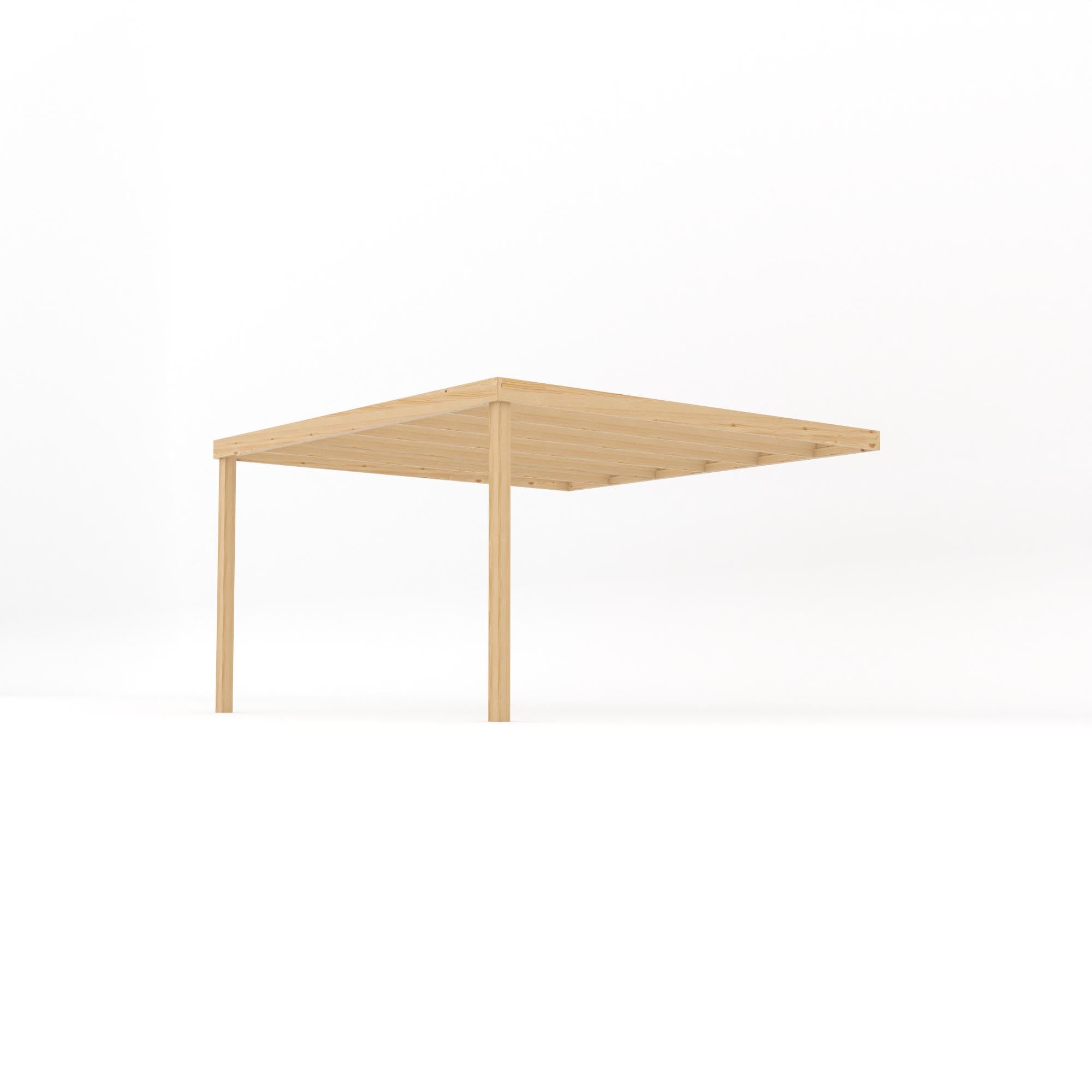 Wall Mounted Box Pergola - Light Green - 3.6m Depth x 3.6m Length