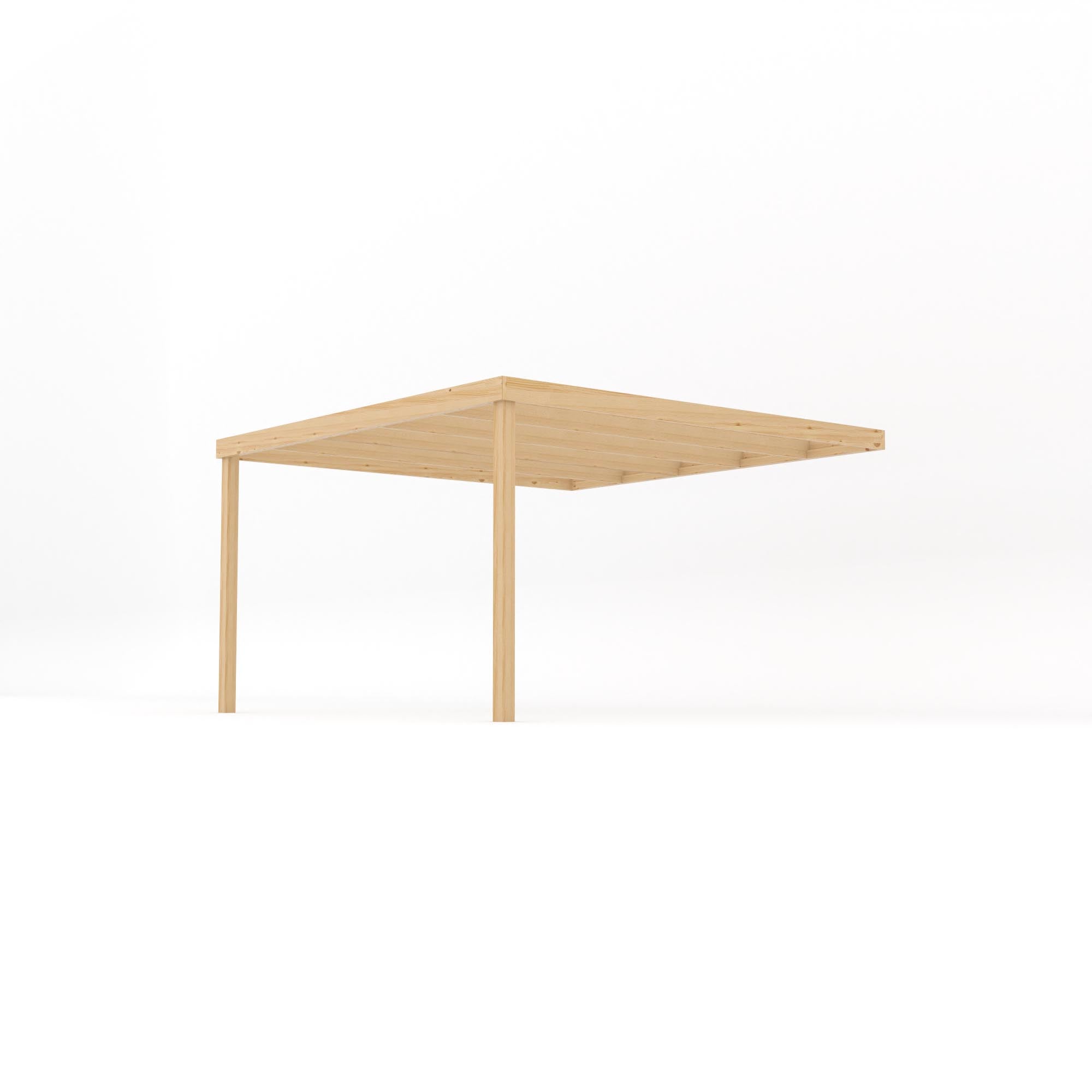 Wall Mounted Box Pergola - Light Green - 3m Depth x 3m Length