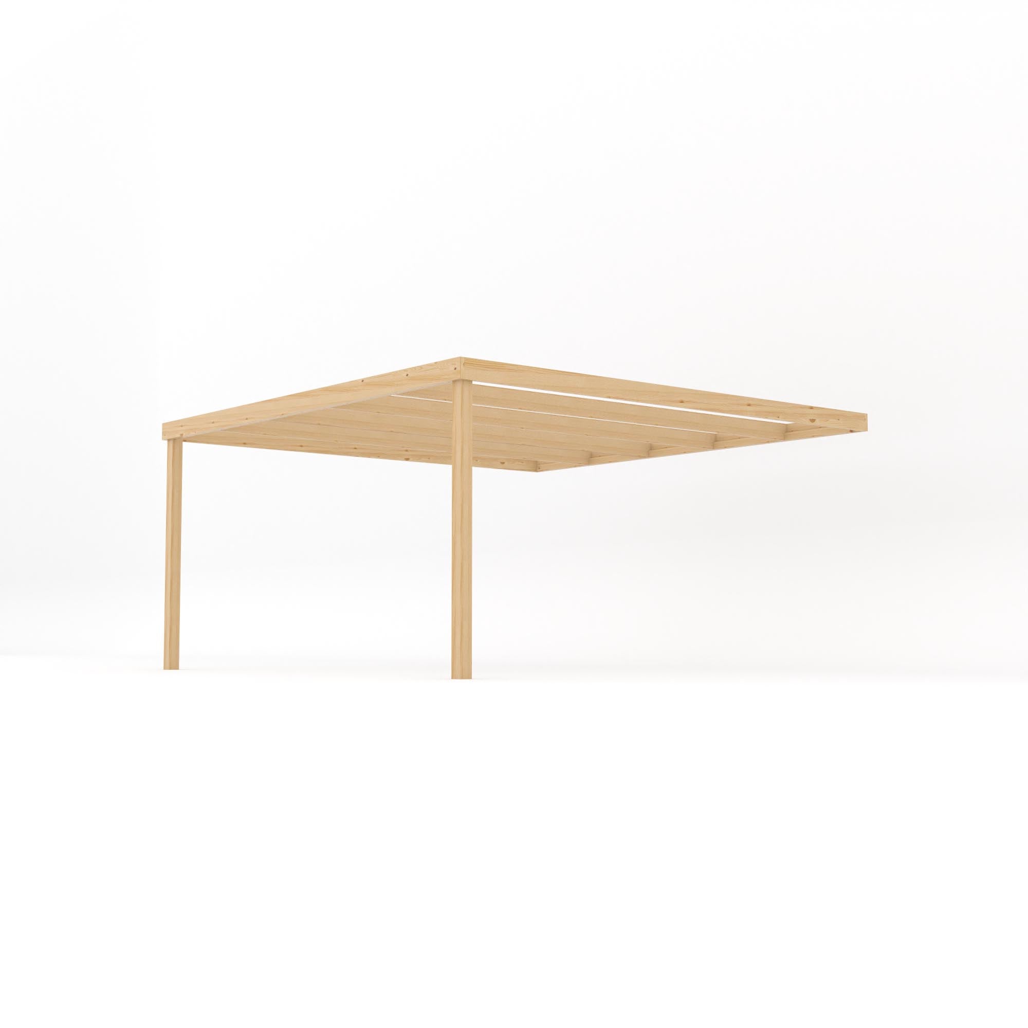 Wall Mounted Box Pergola - Light Green - 4.2m Depth x 4.2m Length