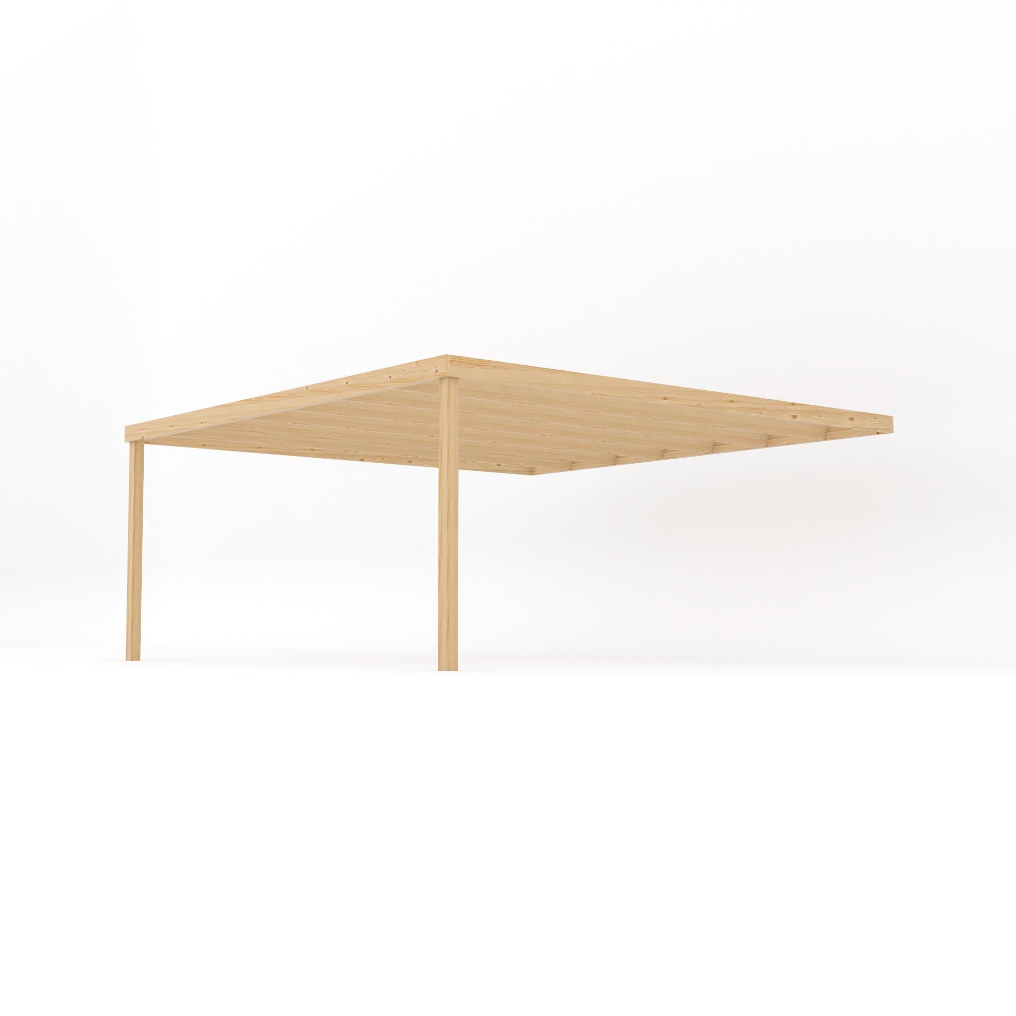 Wall Mounted Box Pergola - Light Green - 4.8m Depth x 4.8m Length